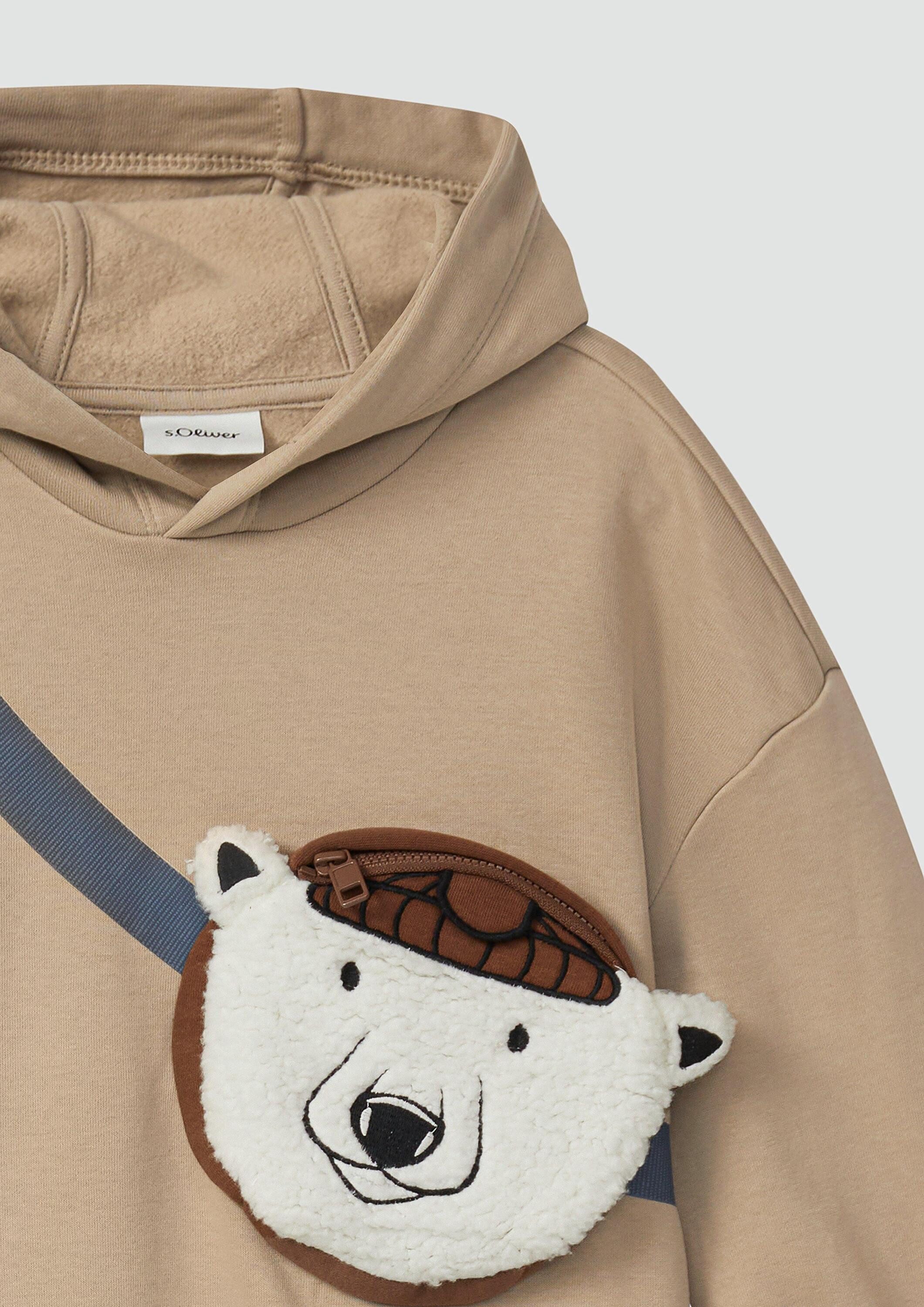 s.Oliver Sweatshirt Sweatshirt Kuscheliger Oversize Hoodie mit aufgesetzter Reißverschlusstasche