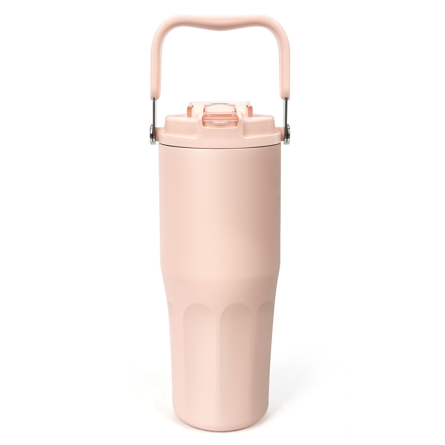 OSTWOLKE Isolierflasche Thermobecher mit Strohhalm und Henkel Tragbare Autobecher Sportflasche, 800ml, Reiseflasche, Trinkflasche für Reisen, Sport, Schule