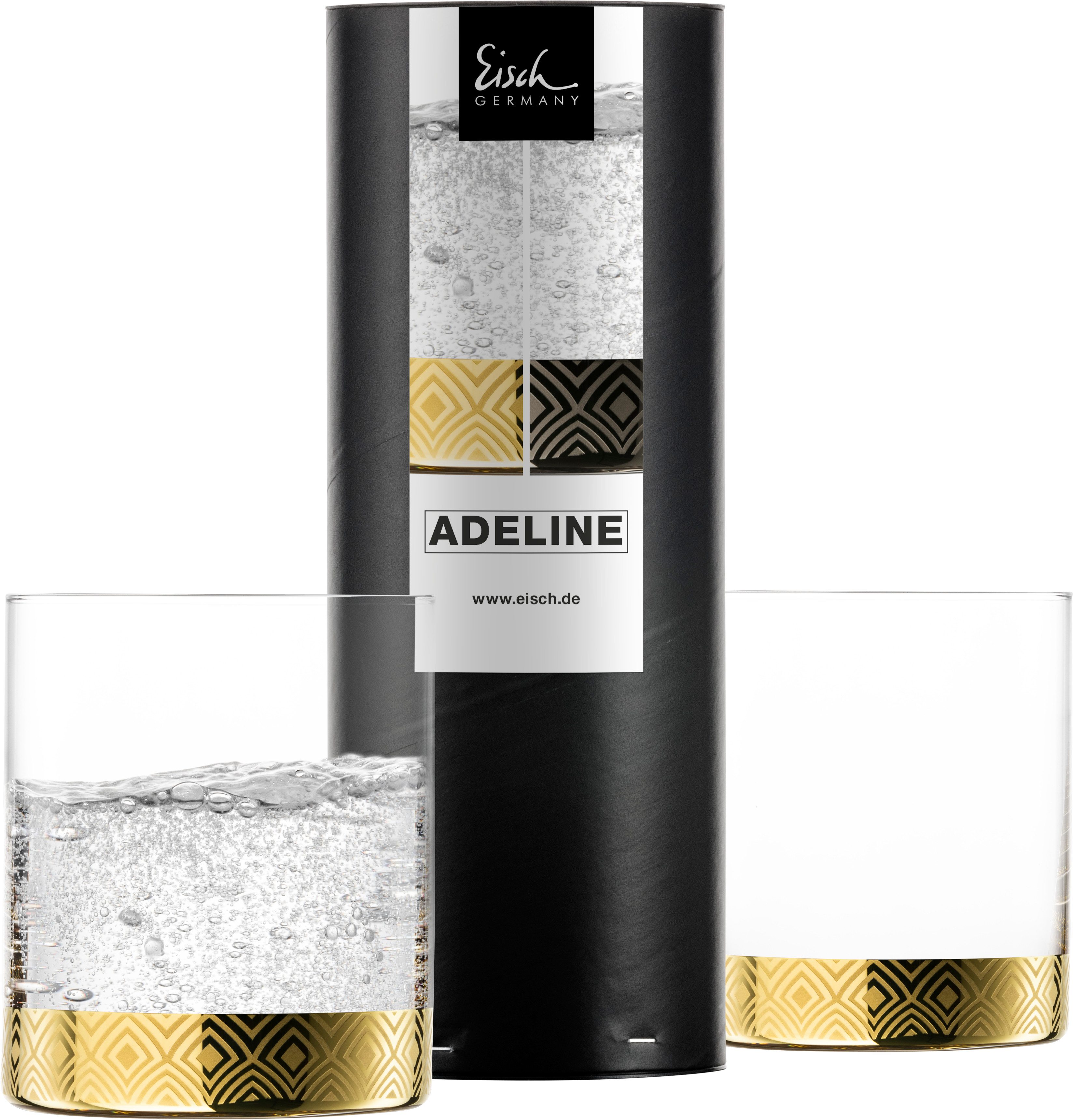 Eisch Germany Becher ADELINE, 2-tlg., Kristallglas, Trinkglas mit Edelmetall in Geschenkverpackung