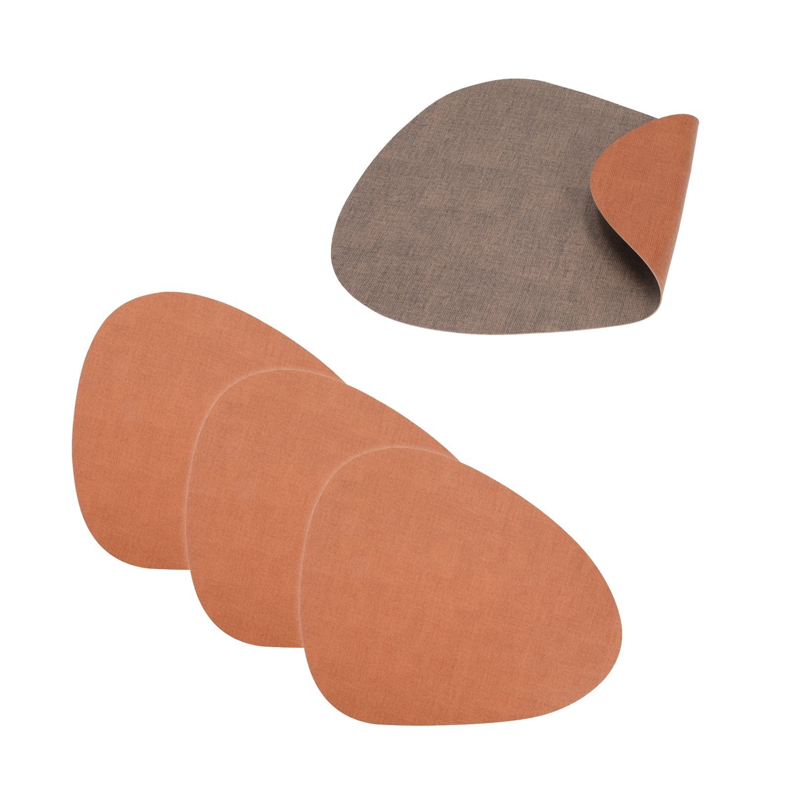 HTI-Living Platzset Tischset 4-teilig Cognac / Braun, (Set, 4-St., 4 Platzd günstig online kaufen