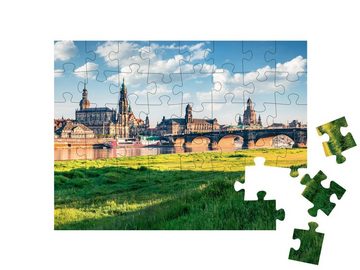 puzzleYOU Puzzle Stadtbild von Dresden, Sachsen, Deutschland, 48 Puzzleteile, puzzleYOU-Kollektionen Dresden, Deutsche Städte