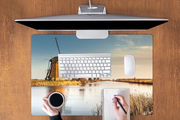 MuchoWow Gaming Mauspad Mühle - Holland - Landschaft (1-St), Büro für Tastatur und Maus, Mousepad Gaming, 90x60 cm, XXL, Großes