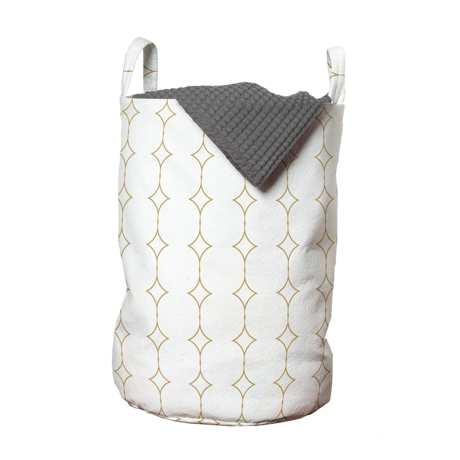 Abakuhaus Wäschesäckchen Wäschekorb mit Griffen Kordelzugverschluss für Waschsalons, Geometrisch Sterne in vertikaler Ausführung