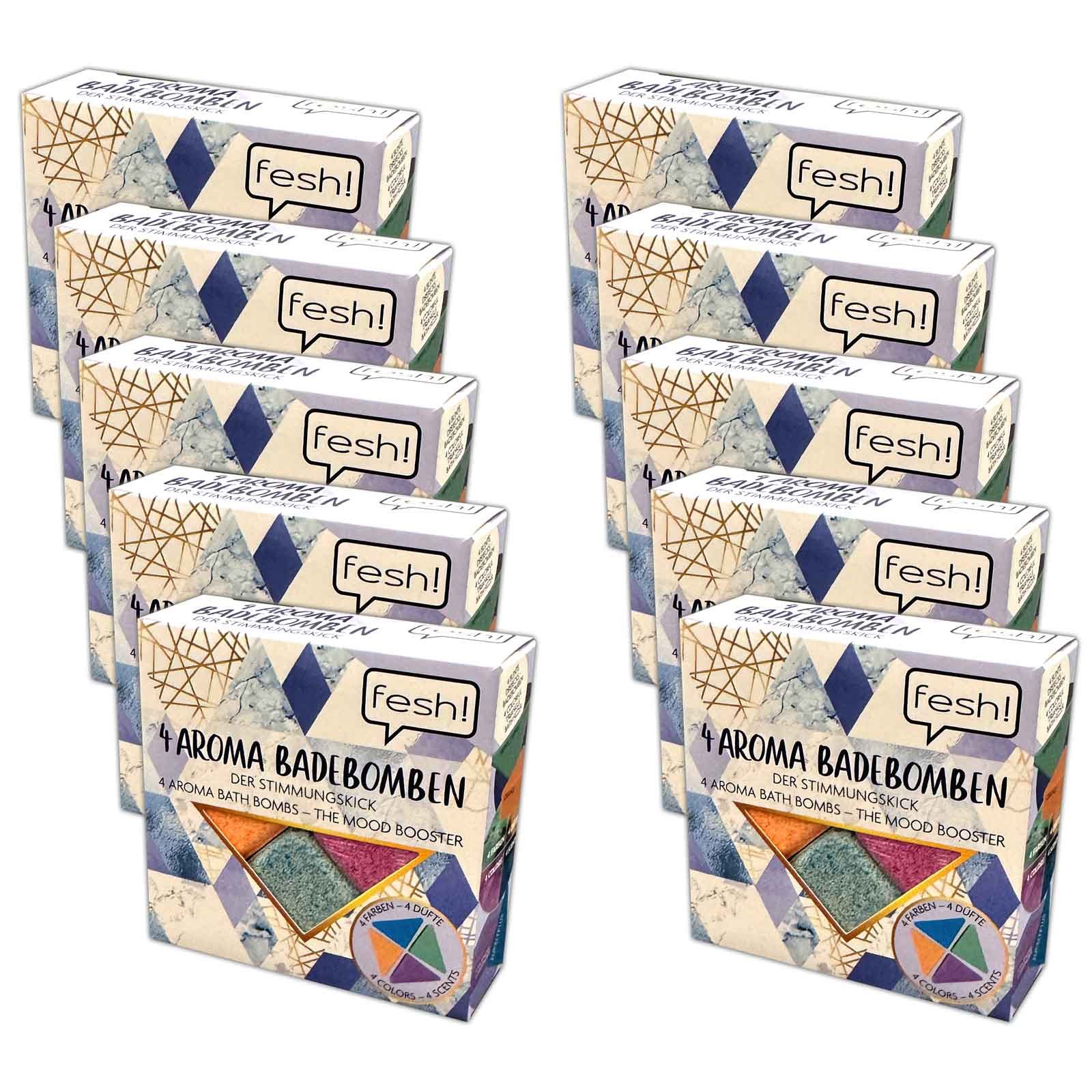 HAC24 Badekugel 10 Packungen Dreieck Aroma Badebomben Badekugeln Badezusatz, 40-tlg., (je 4x40g) 4 Düfte & Farben