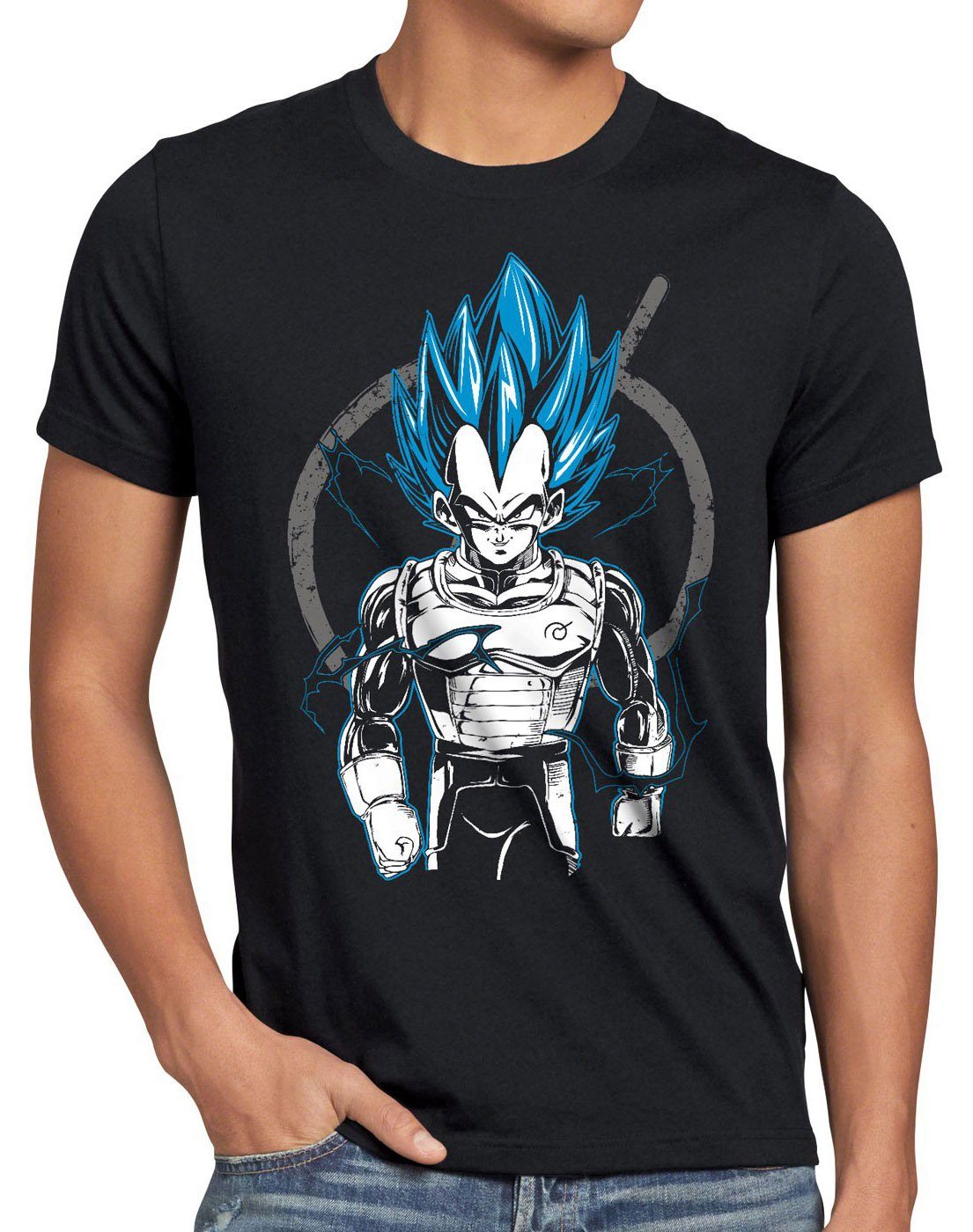 style3 Print-Shirt Herren T-Shirt Vegeta Contender günstig online kaufen