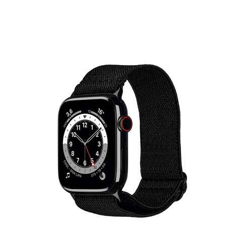 Artwizz Smartwatch-Armband WatchBand Flex, Textil Uhrenarmband mit Adapter, Schwarz, Apple Watch Series 9-7 (41mm), 6-4 & SE (40mm), 3-1 (38mm)