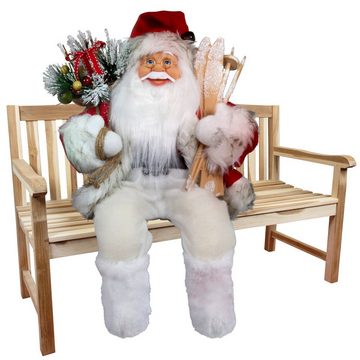 Christmas Paradise Weihnachtsmann Morten 45cm, sitzend (Dekofigur rot-weiß, 1 St., Weihnachtsdeko), Kantenhocker zum Hinsetzen