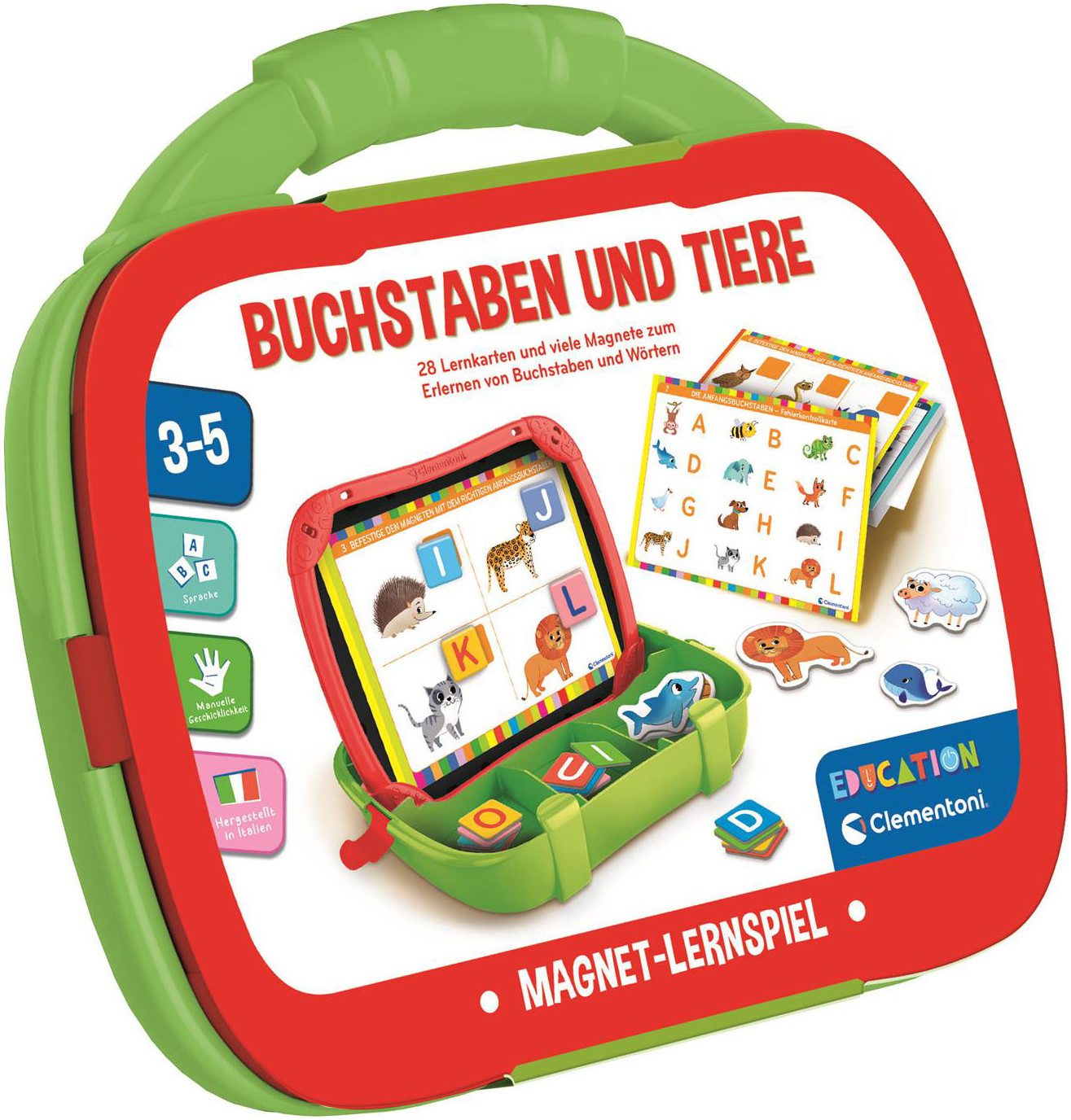 Clementoni® Lernspielzeug Lernbox - Buchstaben und Tiere, Made in Europe