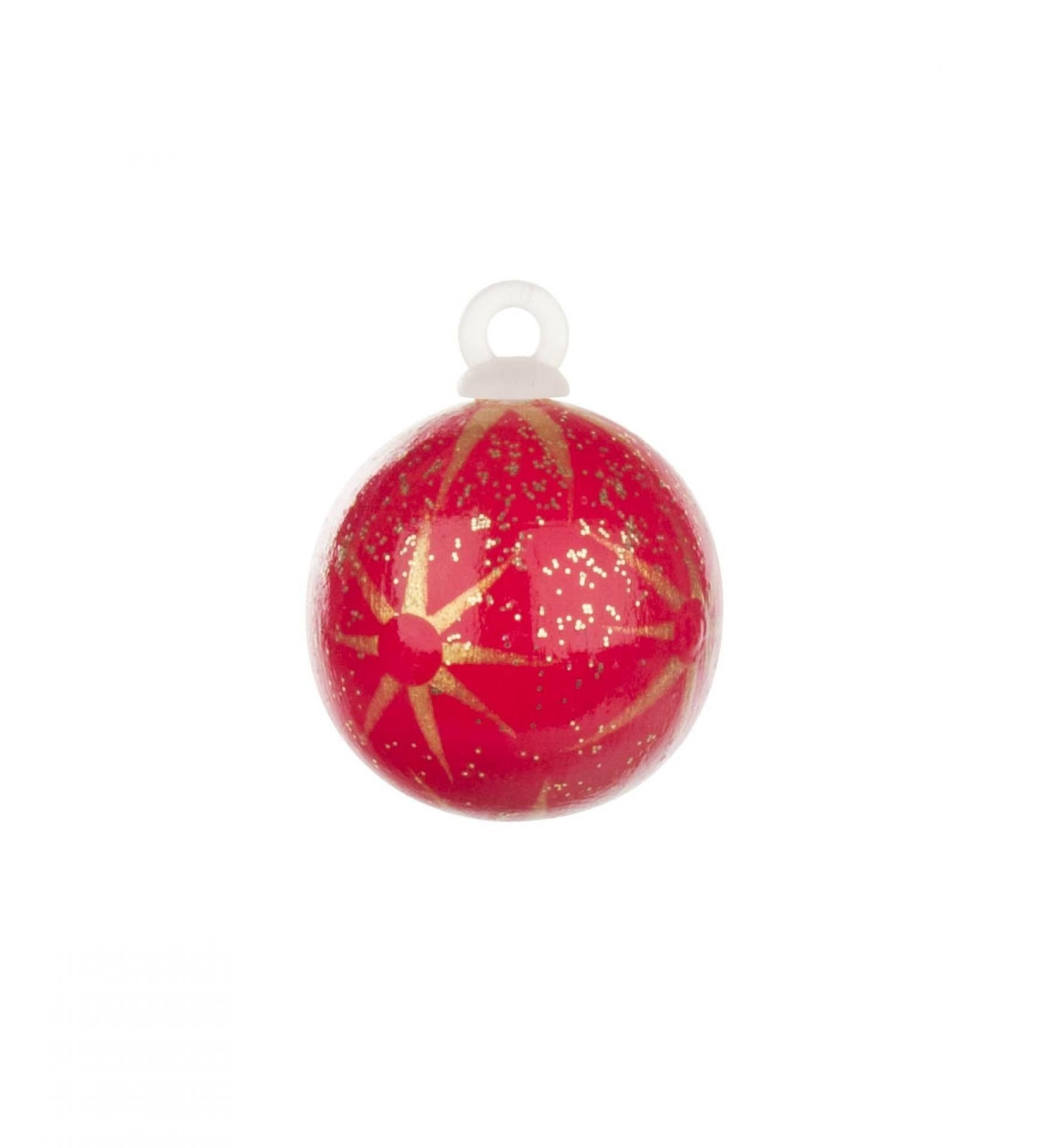 Dregeno Erzgebirge Christbaumschmuck Weihnachtsbaumkugel 6 Sterne rot, ohne Faden BxHxT 25x25x25mm NEU, ohne Faden mit Sternmotiven