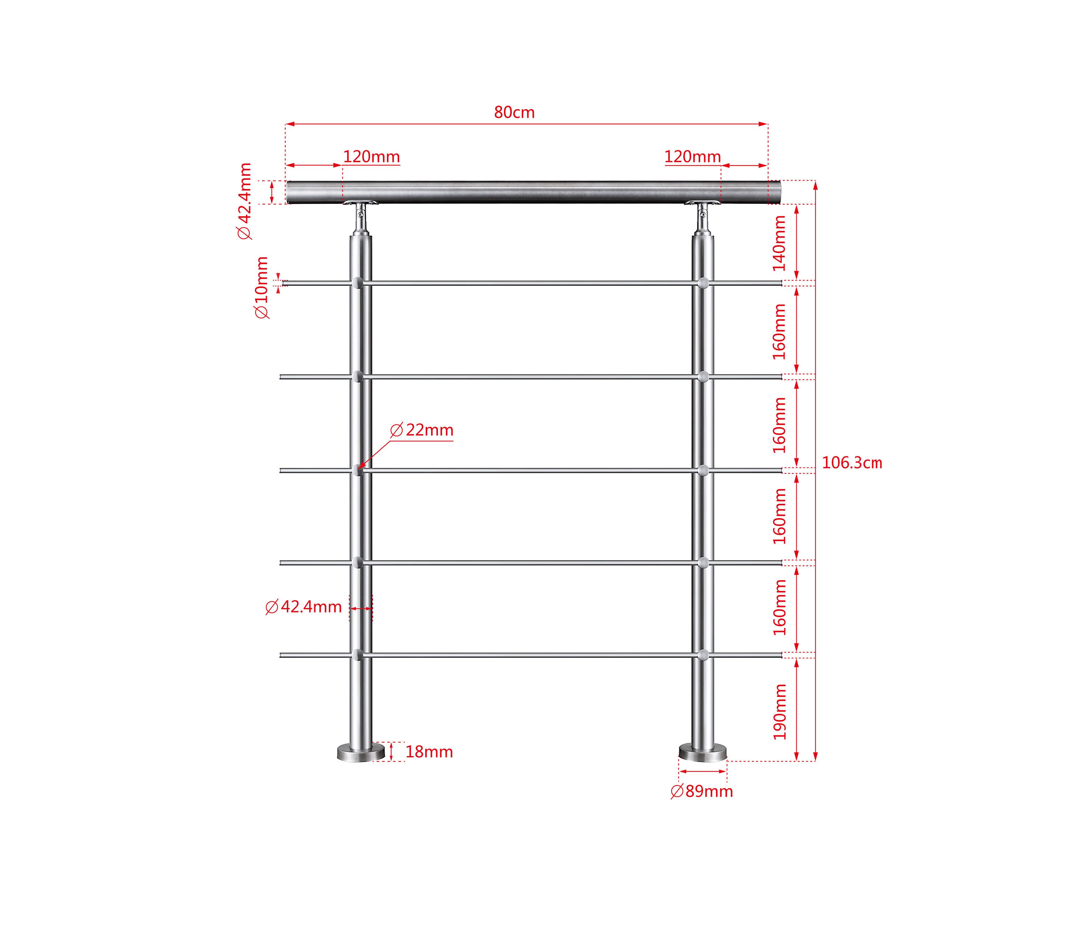 Duschparadies Handlauf Treppengeländer Außen, Handlauf Edelstahl Geländer, günstig online kaufen
