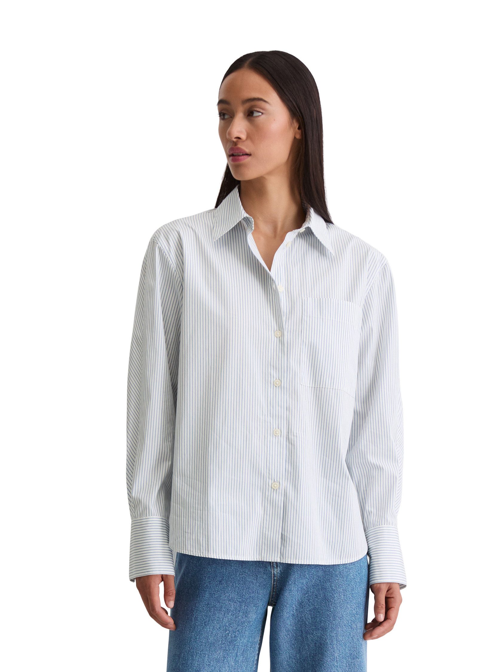 Marc O'Polo Langarmbluse aus Premium-Baumwoll-Popeline