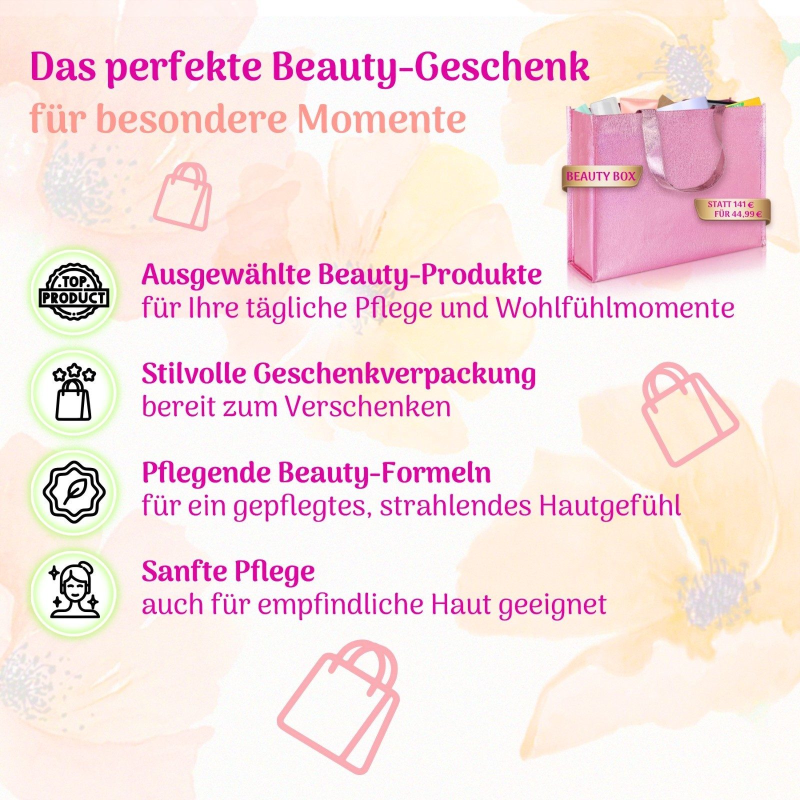 P-Beauty Cosmetic Accessories Pflege-Geschenkbox Set Geschenkset Damen Beauty Hautpflege für 44,99€ statt 141€, 10-tlg., Beautytasche, Geschenk, Pflegeprodukte, Hautpflege