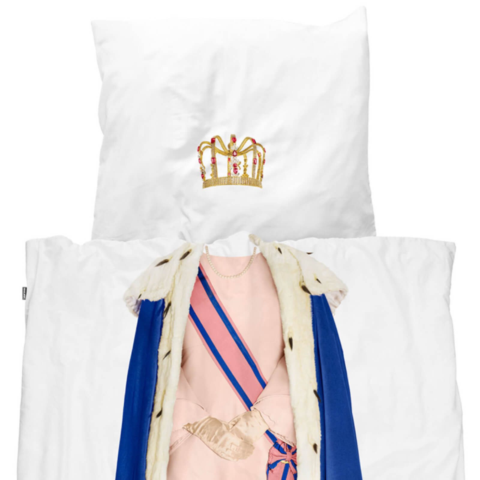 Snurk Kinderbettwäsche Queen Königin, Perkal, 2 teilig, Prinzessin, Krone, Umhang