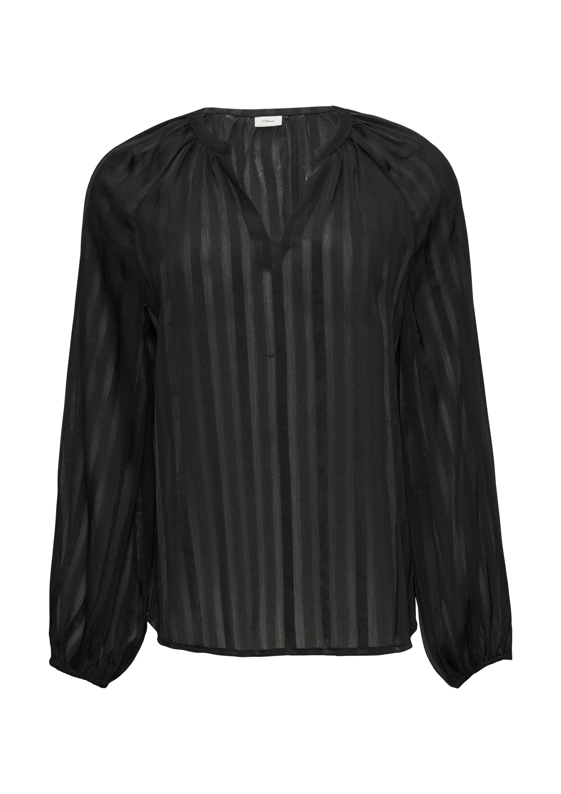 s.Oliver Langarmbluse Bluse Semitransparente Chiffon-Bluse mit Streifen und günstig online kaufen
