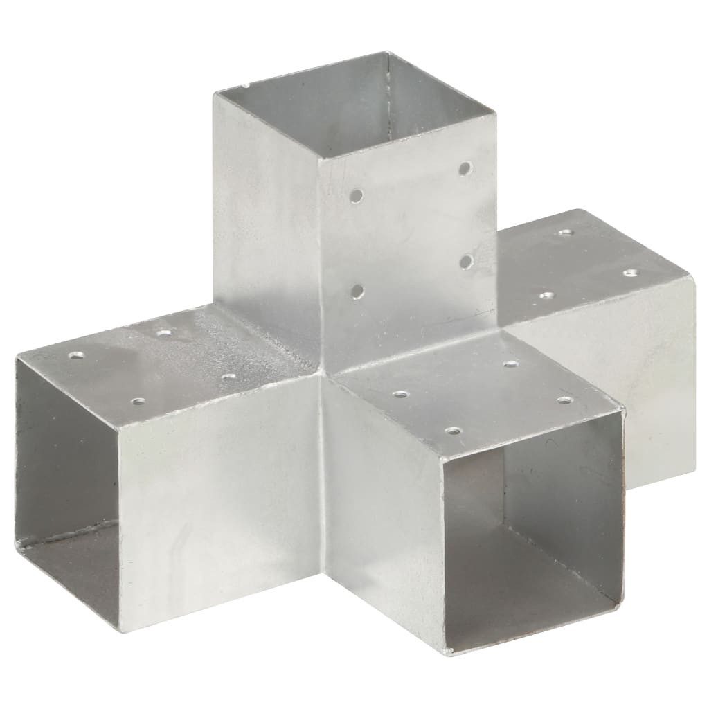 vidaXL Zaunpfosten Pfostenverbinder X-Form Verzinktes Metall 91 x 91 mm, (1-St)