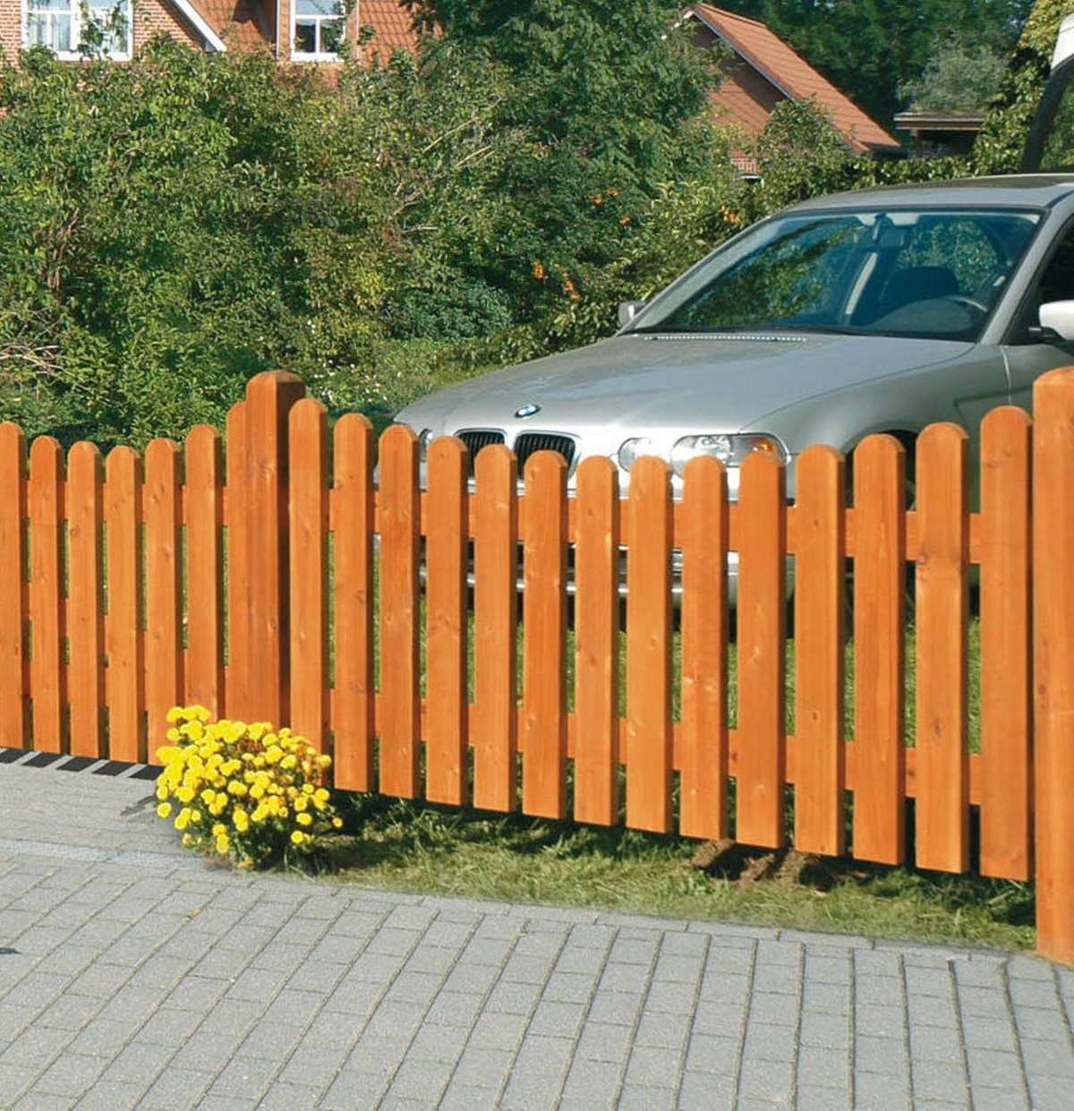 JODA Gartenzaun, asiatische Zeder 180x80/70 Zaun Holz Holzzaun