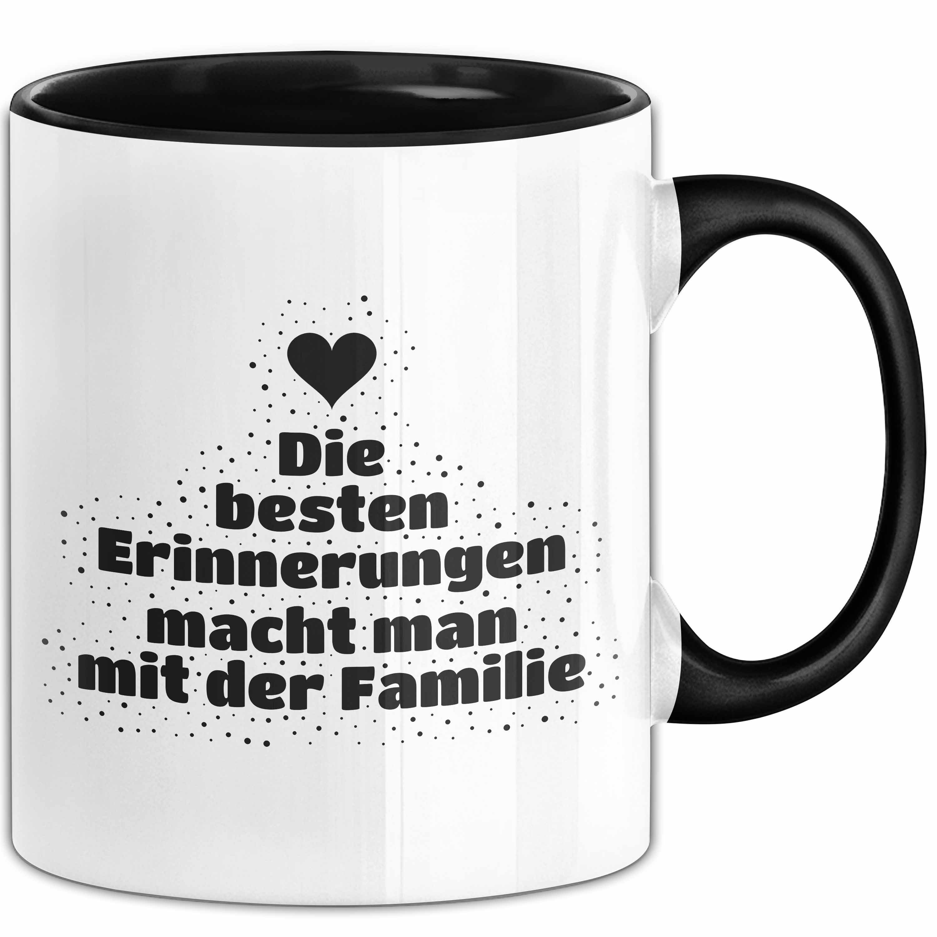 Trendation Tasse Die besten Erinnerungen macht man mit der Familie Tasse Geschenk Famil, Keramik