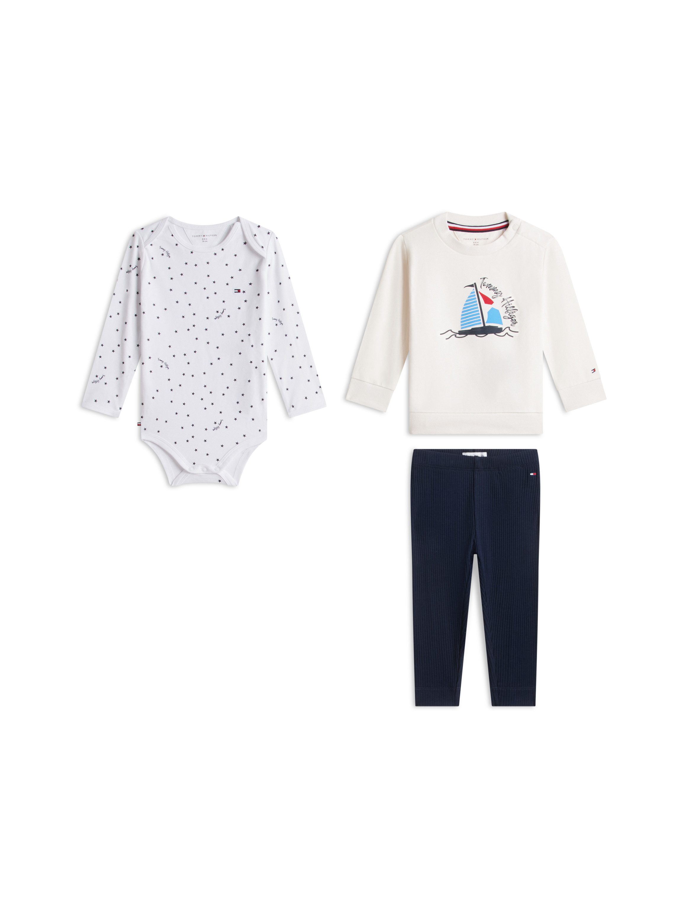 Tommy Hilfiger Neugeborenen-Geschenkset (Set, 3-tlg) Shirt, Body & Jerseyhose für Babys – Bild 2 von 5