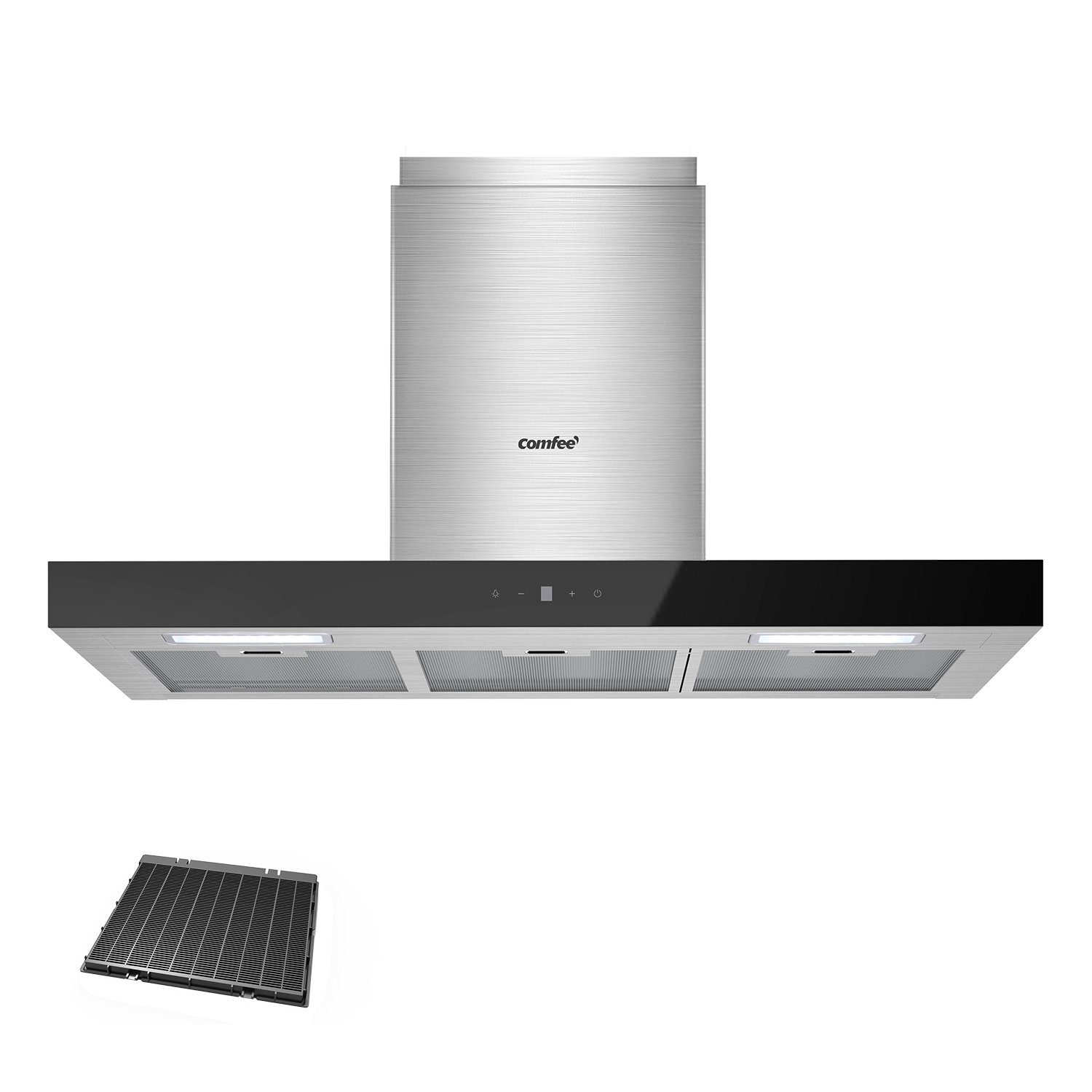 comfee Wandhaube, 60 cm breit, Gestensteuerung, LED-Beleuchtung, Abluft & Umluft