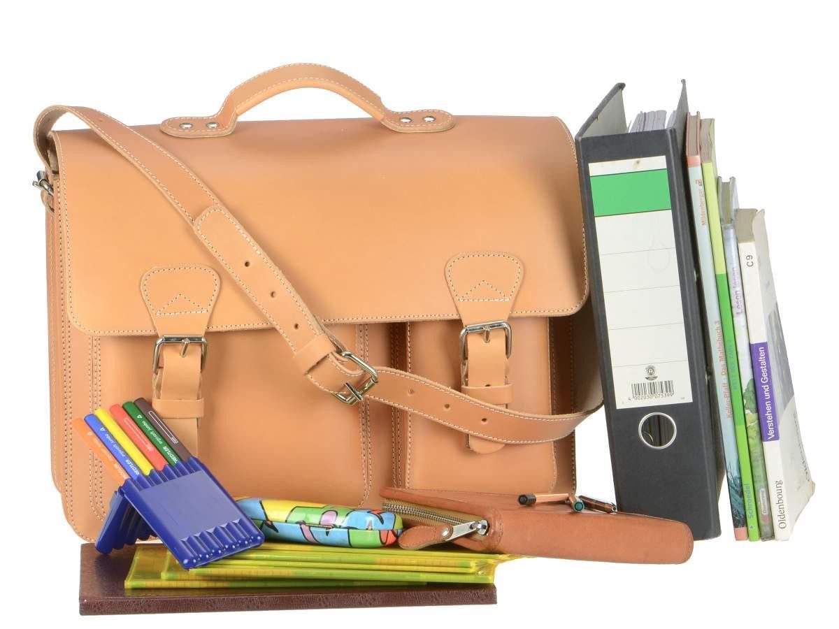 Ruitertassen Aktentasche Classic Adult, 40 cm Lehrertasche mit 2 Fächern, Schultasche, dickes rustikales Leder