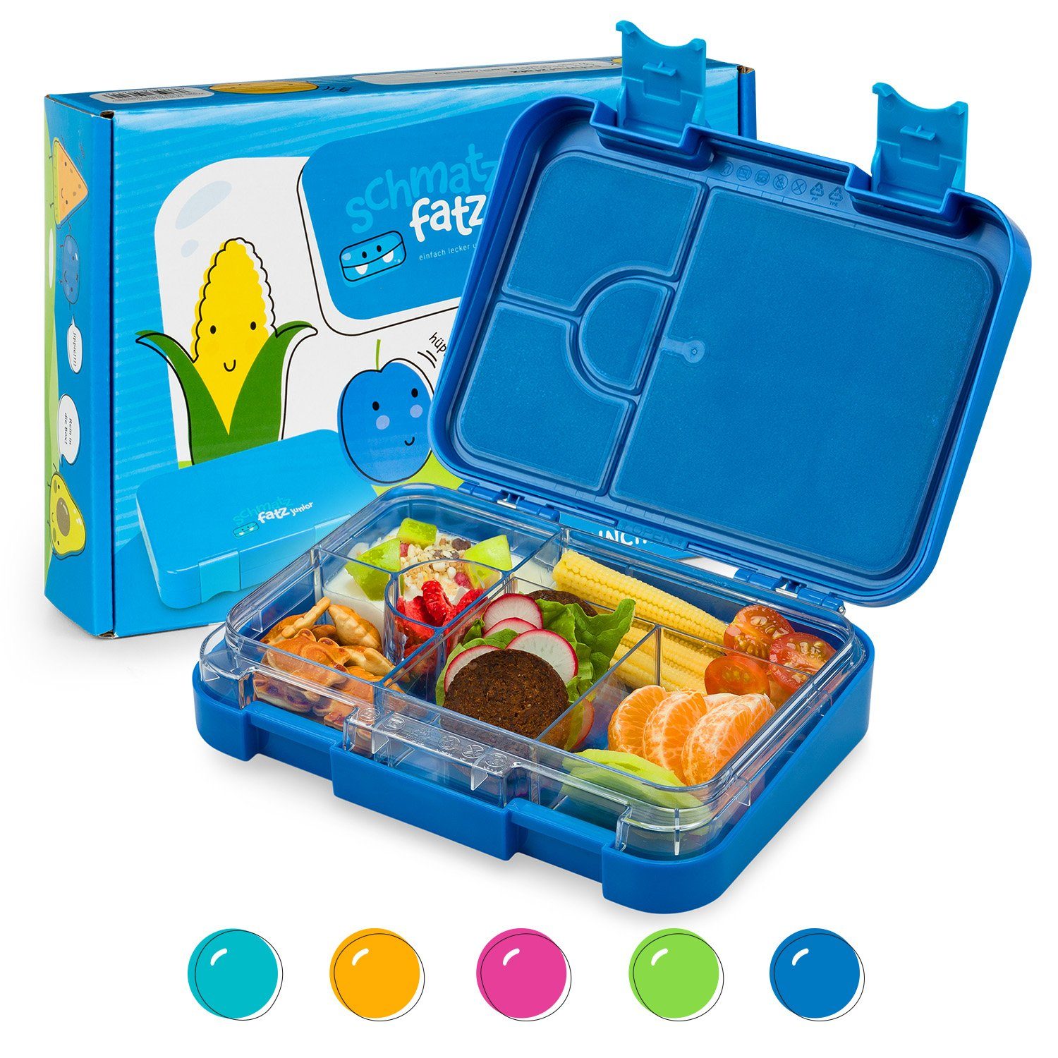 Klarstein Frischhaltedose schmatzfatz junior Lunchbox, Kunststoff Blau