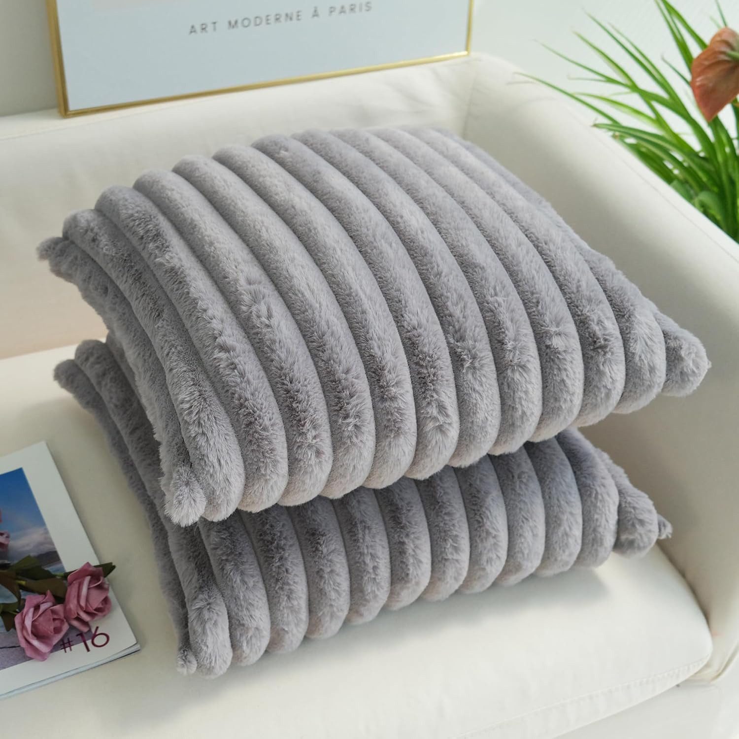 REDOM Kissenbezüge 2er Set Plüsch Kissenhülle günstig online kaufen