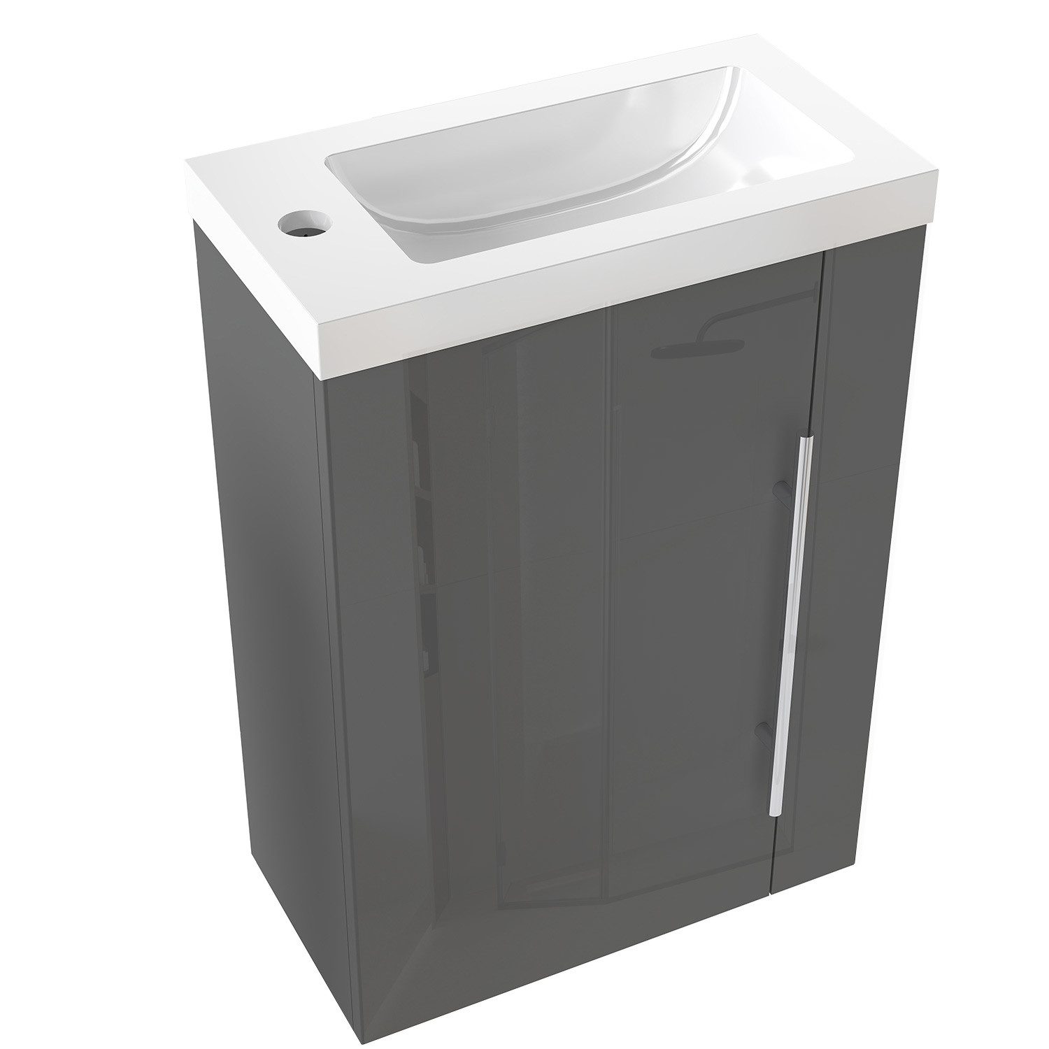 duschspa Waschtisch 45 cm Breite Waschbecken mit Unterschrank klein Badmöbe günstig online kaufen