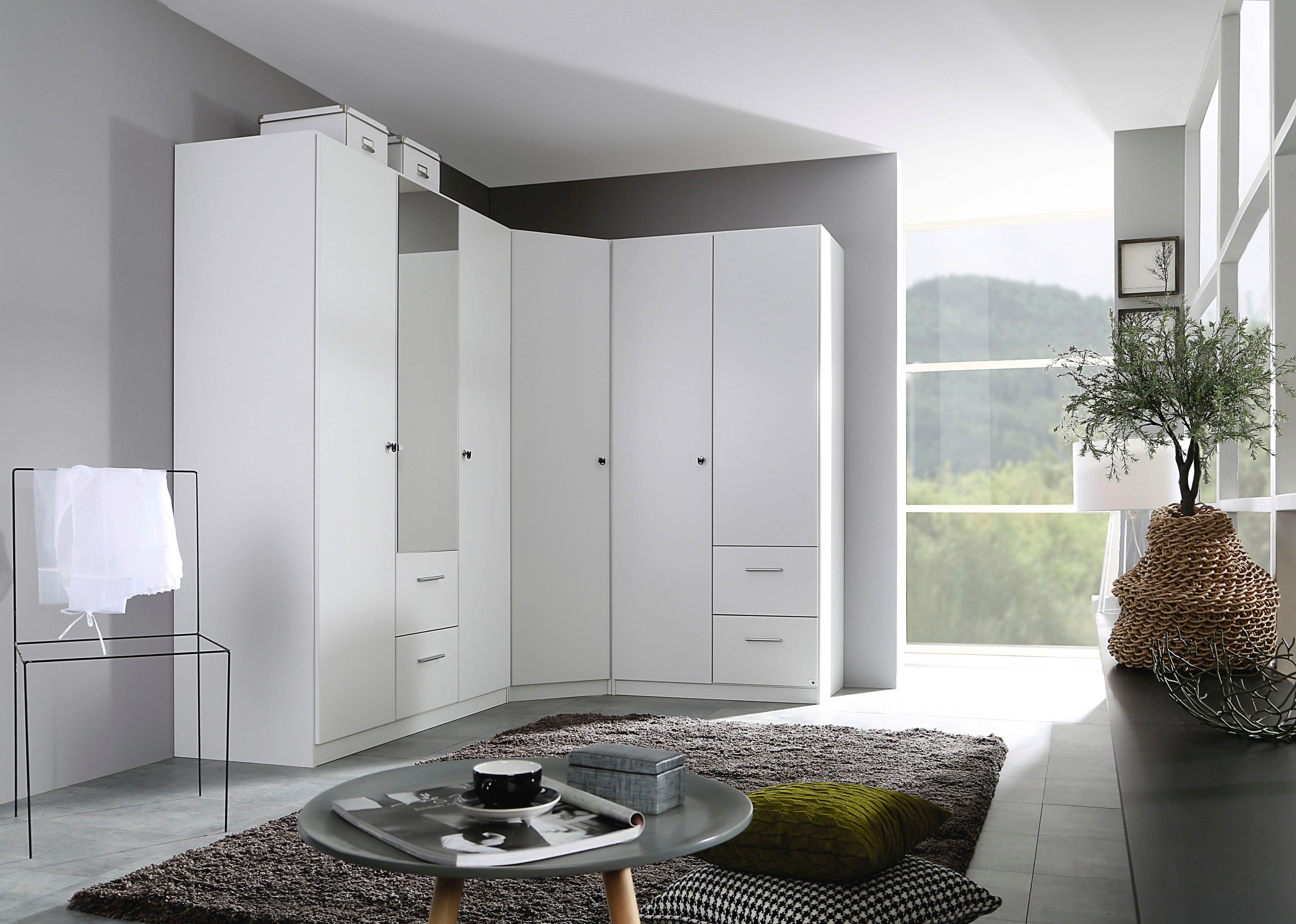 rauch Schlafzimmer-Set Kleiderschrank Schrank Garderobe Schlafzimmer Büroschrank BUCHHOLZ, (mit Schloss, Aufstellmaß 220x162 cm, Schränke variabel stellbar), (3-tlg) lange Türen abschließbar, mit Spiegel MADE IN GERMANY