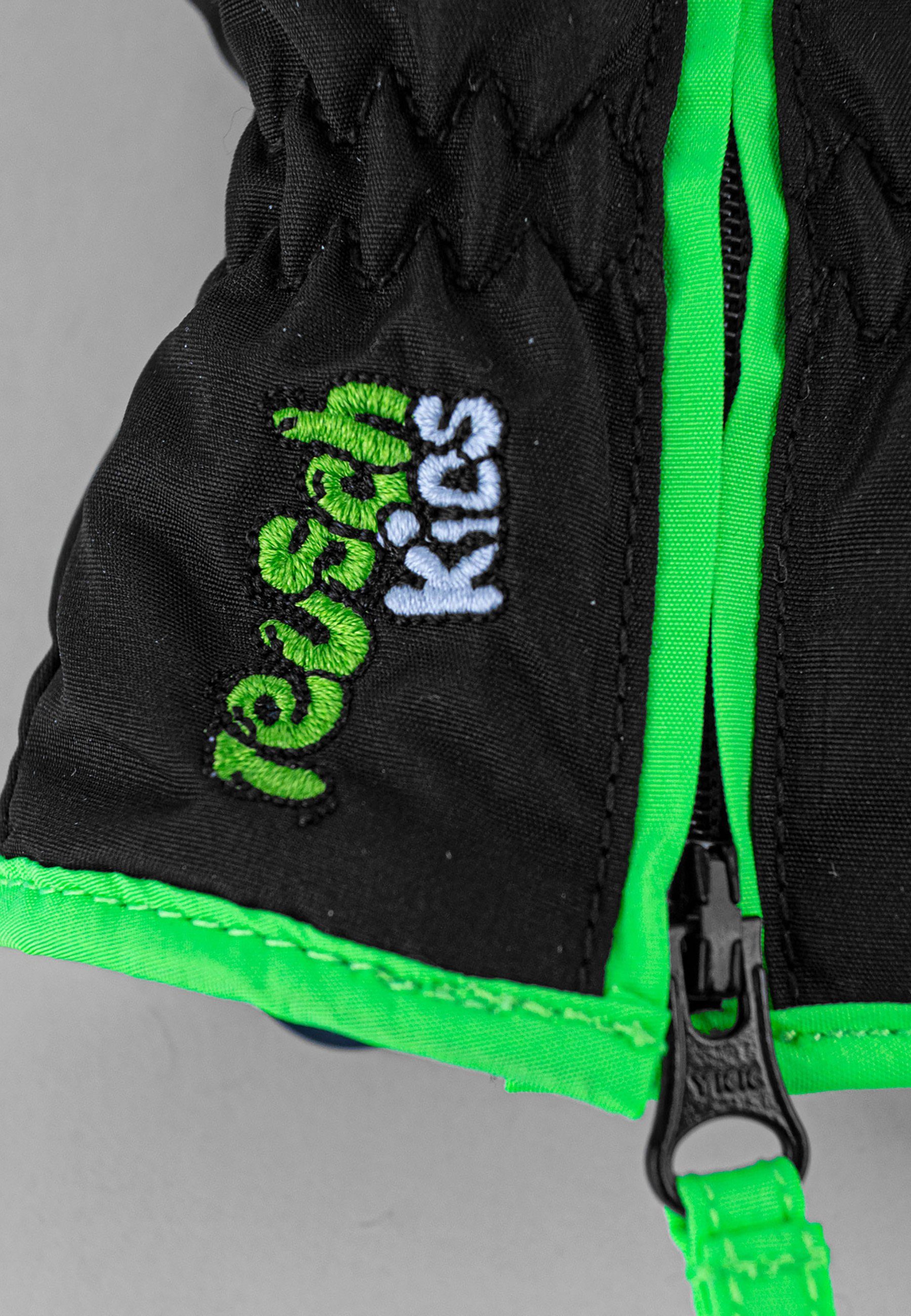 Handgelenkschlaufe mit Reusch Skihandschuhe Ben praktischer grün-schwarz