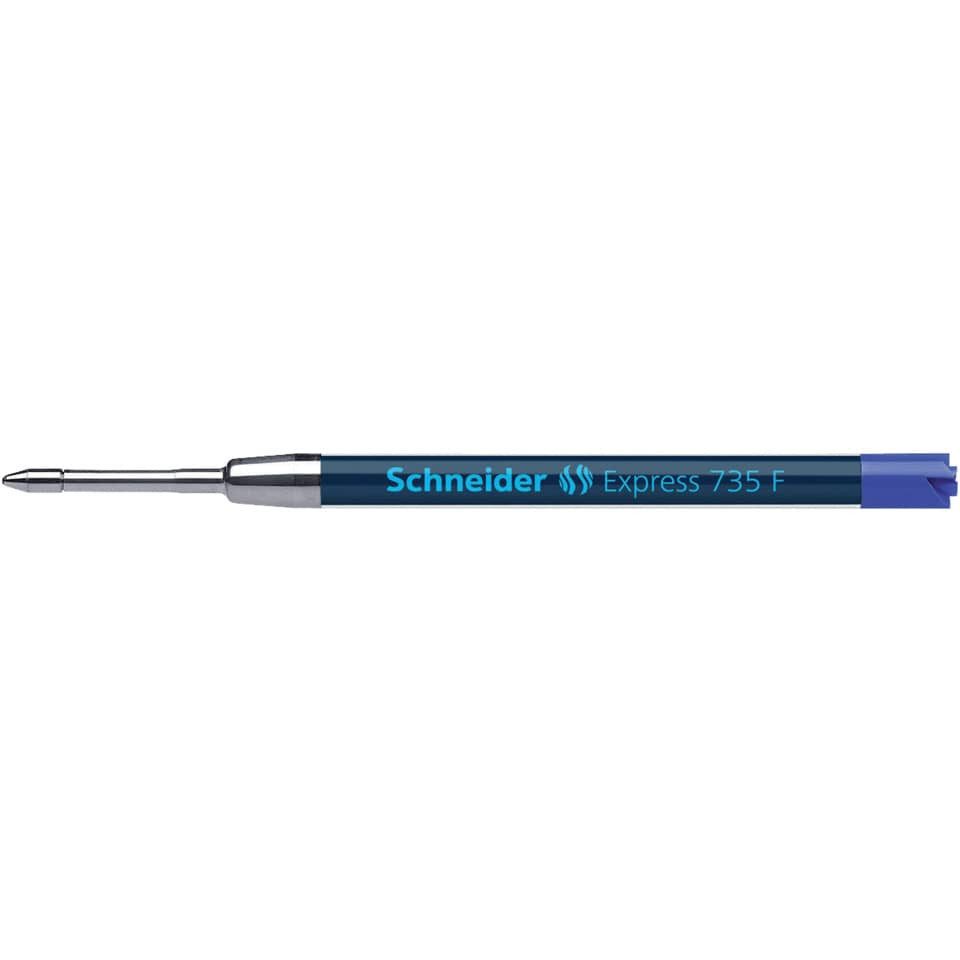 SCHNEIDER Kugelschreibermine 10x Schneider 7353 Großraummine Express 735 - F, blau (dokumentenecht)