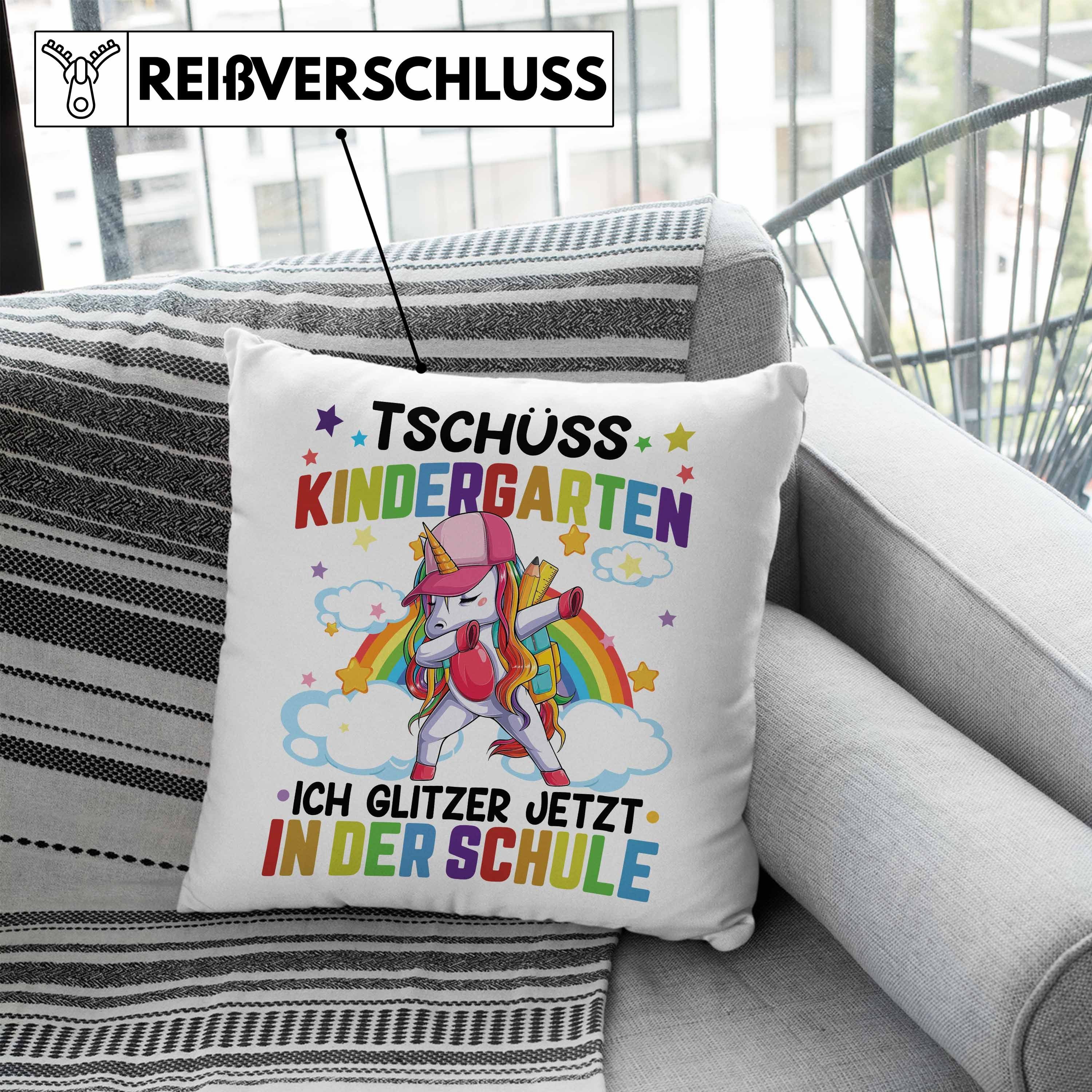 Füllung Grundschule Tschüss Blau Dekokissen Ich Der - Dekokissen Glitzer Einschulung Trendation zur In Kissen mit Geschenk 40x40 Schultag Erster Trendation Kinderkarten