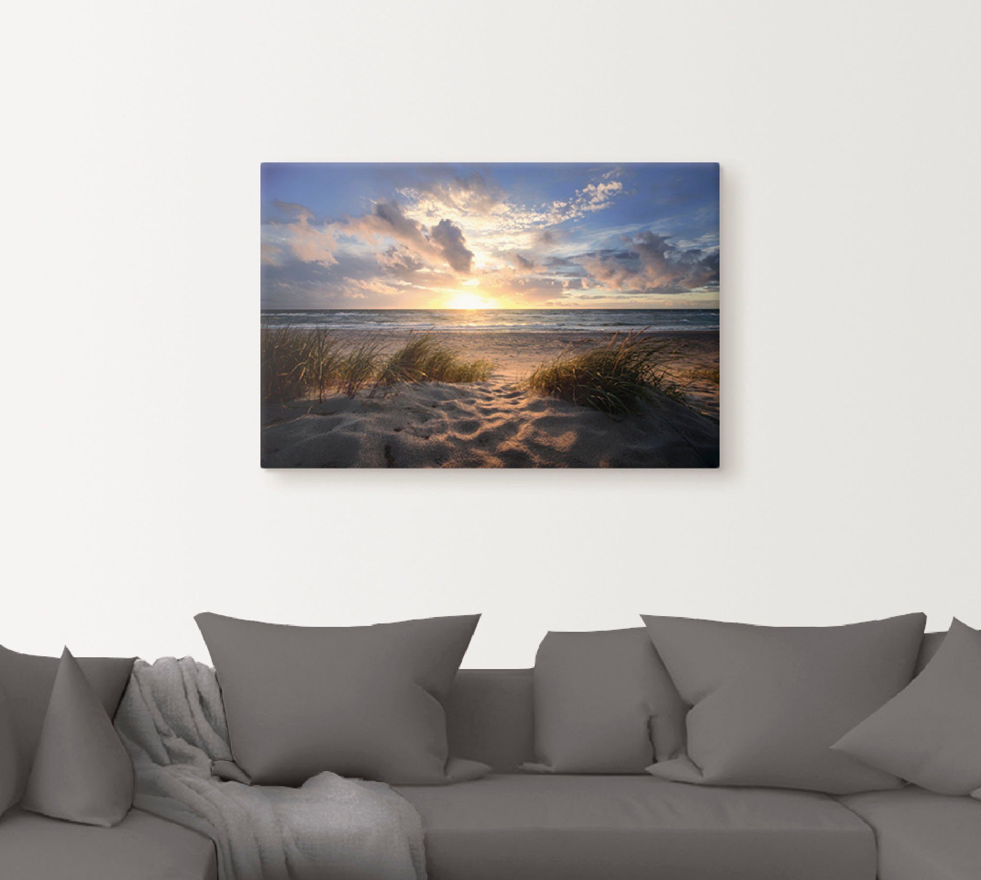 Artland Leinwandbild Ostseestrand, Strand (1 St), auf Holzrahmen gespannt