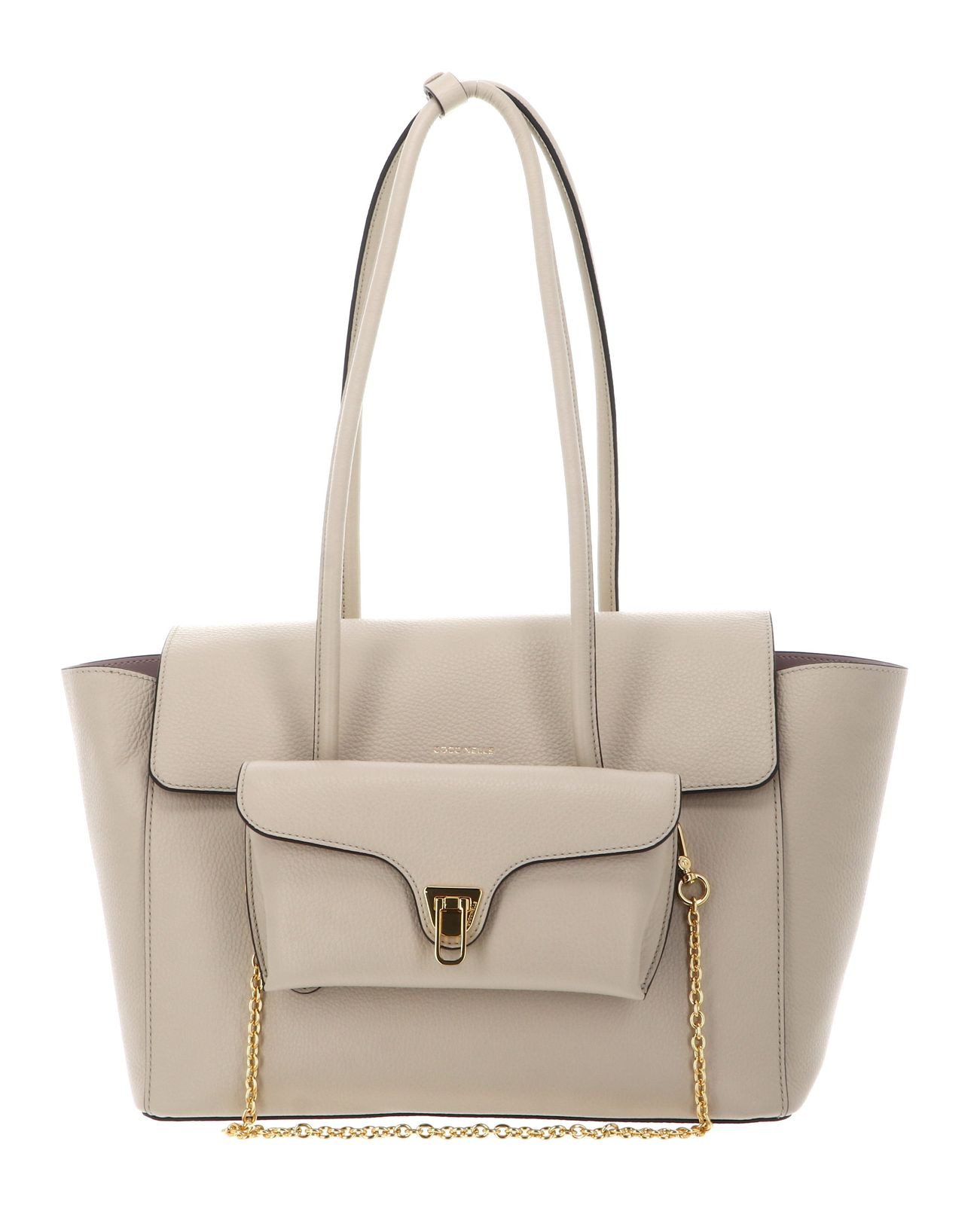 COCCINELLE Shopper Grained Leather Handbag (Set, 2-tlg), aus echtem Rindsleder