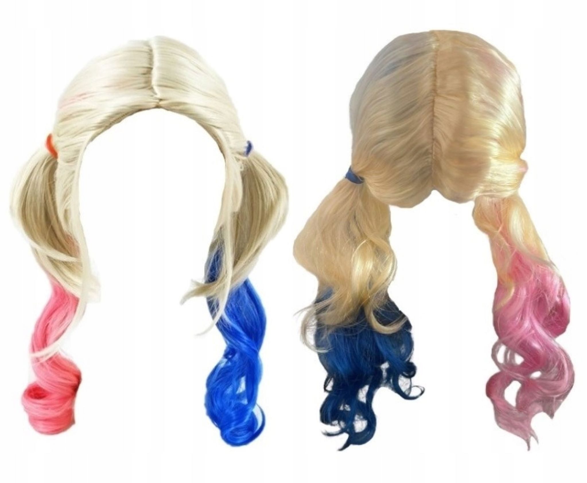 Hopki Kostüm-Perücke Harley Quinn Perücke - Blond mit rosa und blauen Zöpfen für Kinder