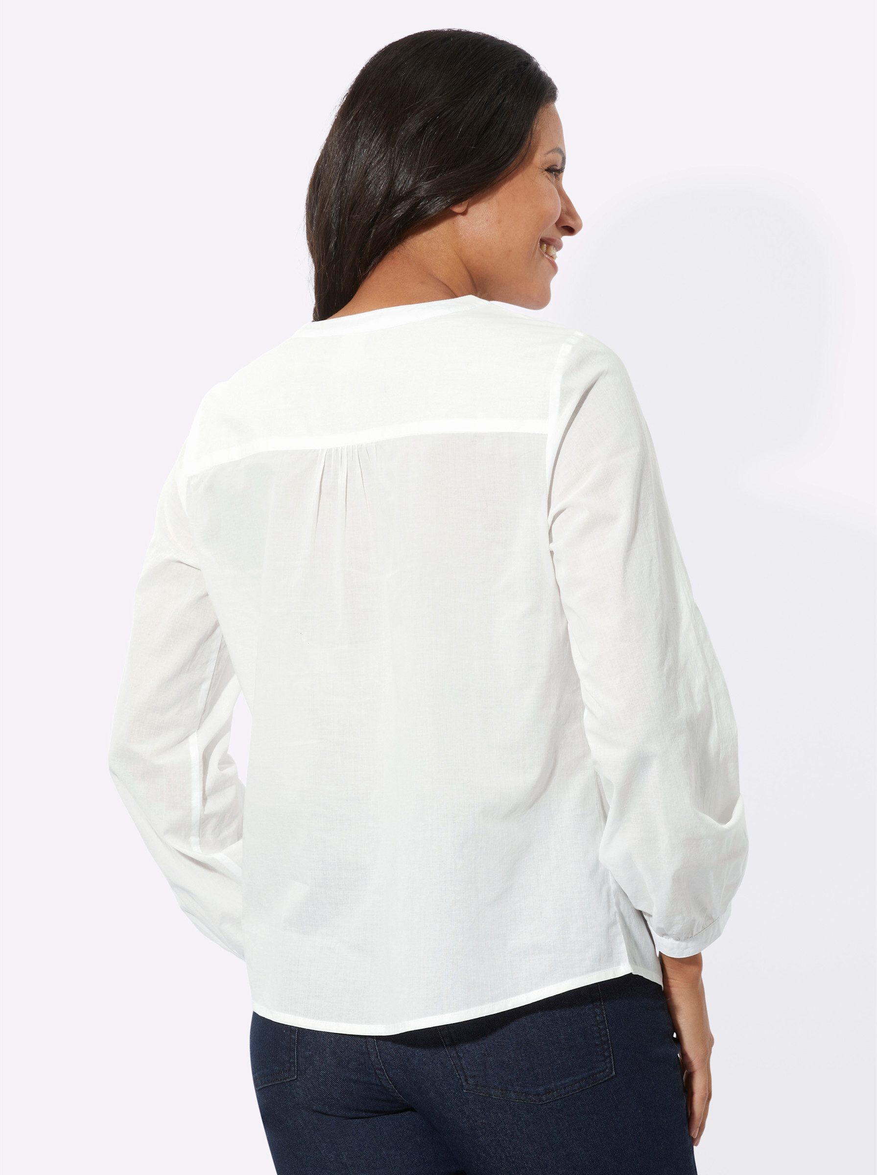 Sieh an! Klassische Bluse Langarmbluse .