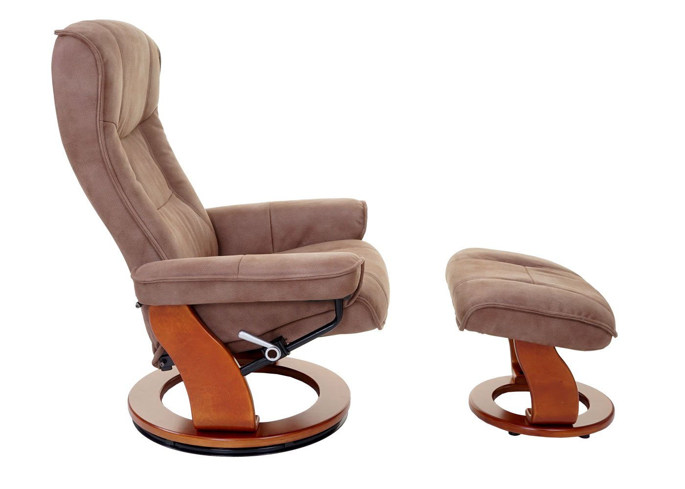 Sessel drehbar, um MCA gepolstertem Relaxsessel Fußhocker, Inkl. furniture honigfarben Armlehnen 360° Halifax-S, antikbraun, Breite