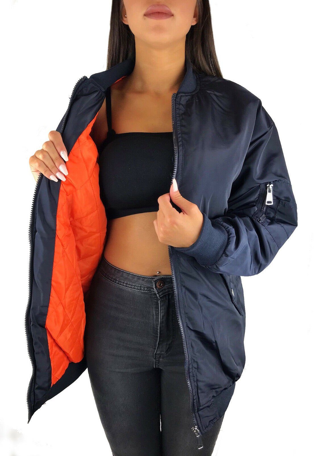 pilotenjacke damen lang