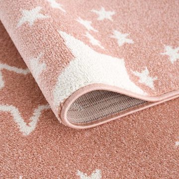 Kinderteppich Anime9387, Carpet City, rund, Höhe: 11 mm, Sternen-Teppich, Weicher Flor, Pflegeleicht, Kinderzimmer