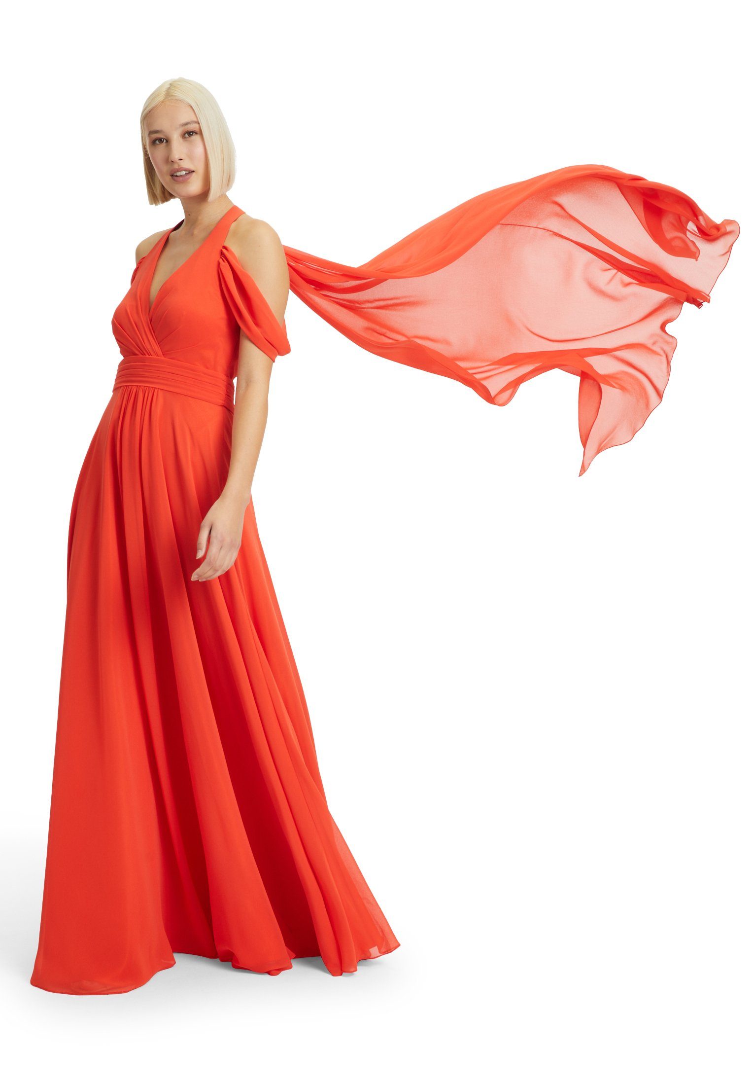 Vera Mont Maxikleid mit V-Ausschnitt (1-tlg) Design Flame Mandarin