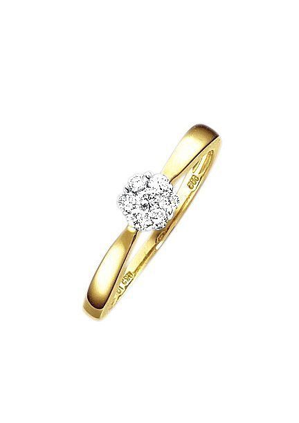 Firetti Solitärring Schmuck Geschenk Gold 585 Damenring Verlobungsring Goldring LIEBE, mit Brillanten