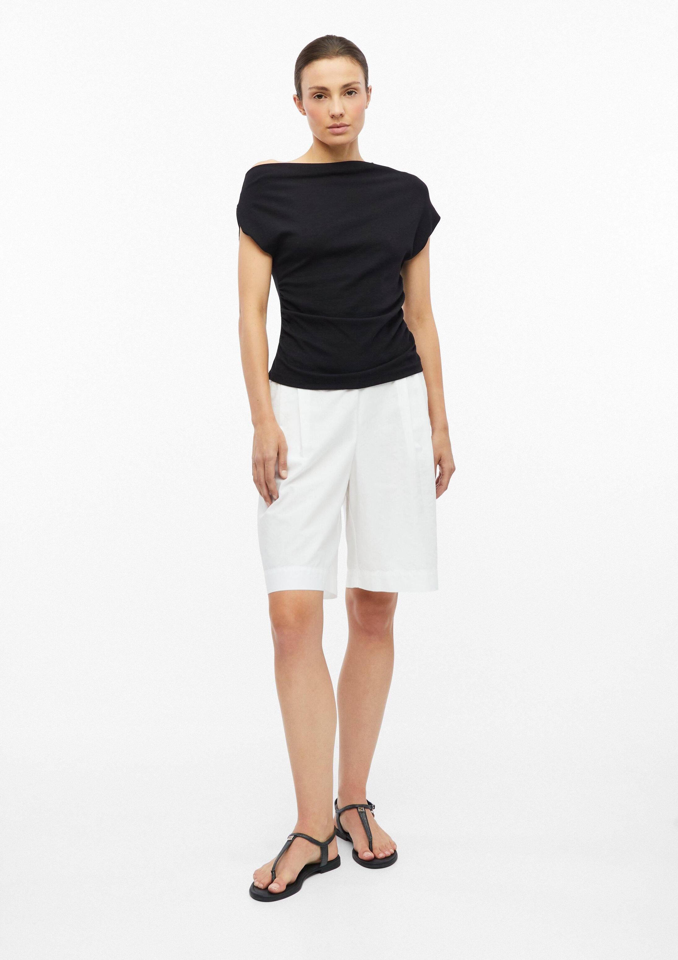 s.Oliver Shorts Hose Bermudahose aus Popeline mit Falten
