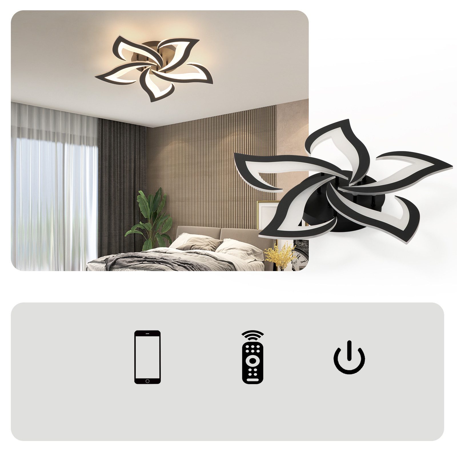 Goeco LED Deckenleuchte Acryl Dekolampe, Schwalbenschwanzlampe, fernbedienb günstig online kaufen