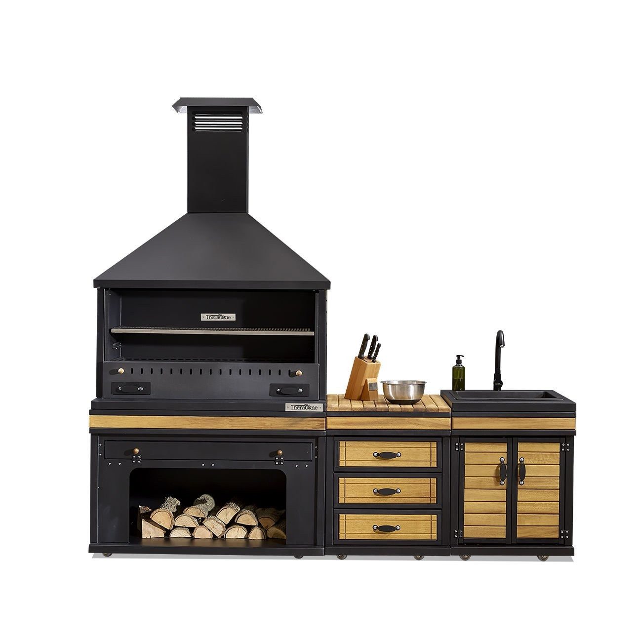 JVmoebel Outdoor-Küche Moderne Outdoorküche aus hochwertigen Materialien mit Grillfläche, Made in Europe