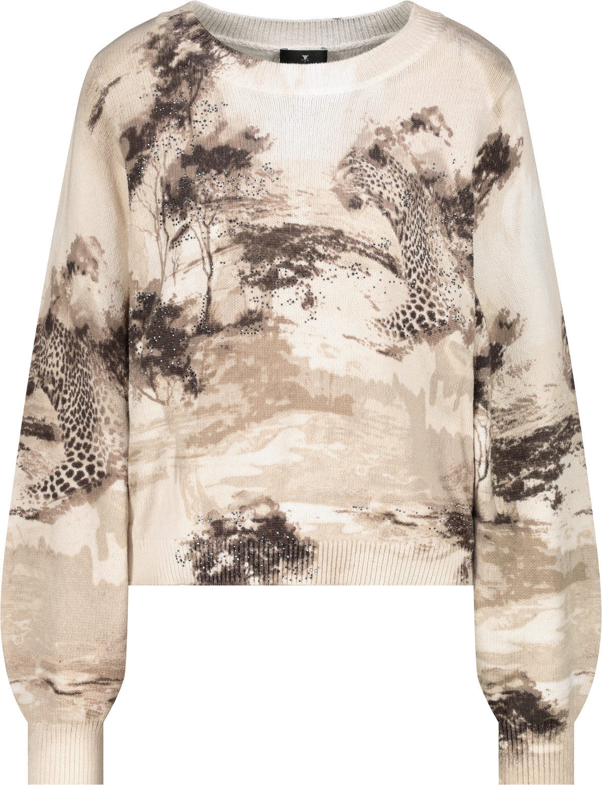 Monari Wollpullover Pullover sand gemustert günstig online kaufen