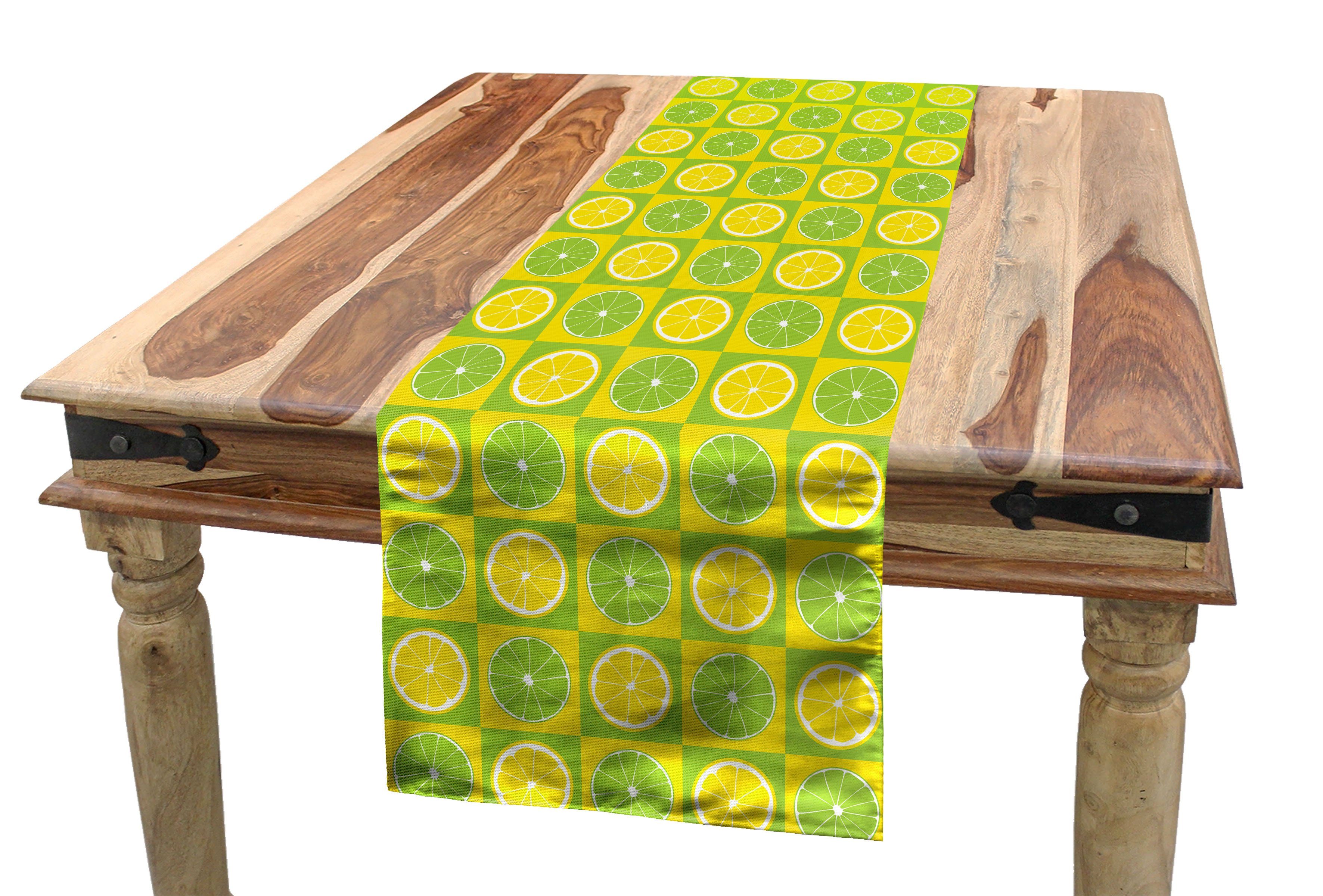 Lime Pop-Art Esszimmer Lemon Rechteckiger Green Tischläufer, Tischläufer Lime Küche Dekorativer Abakuhaus