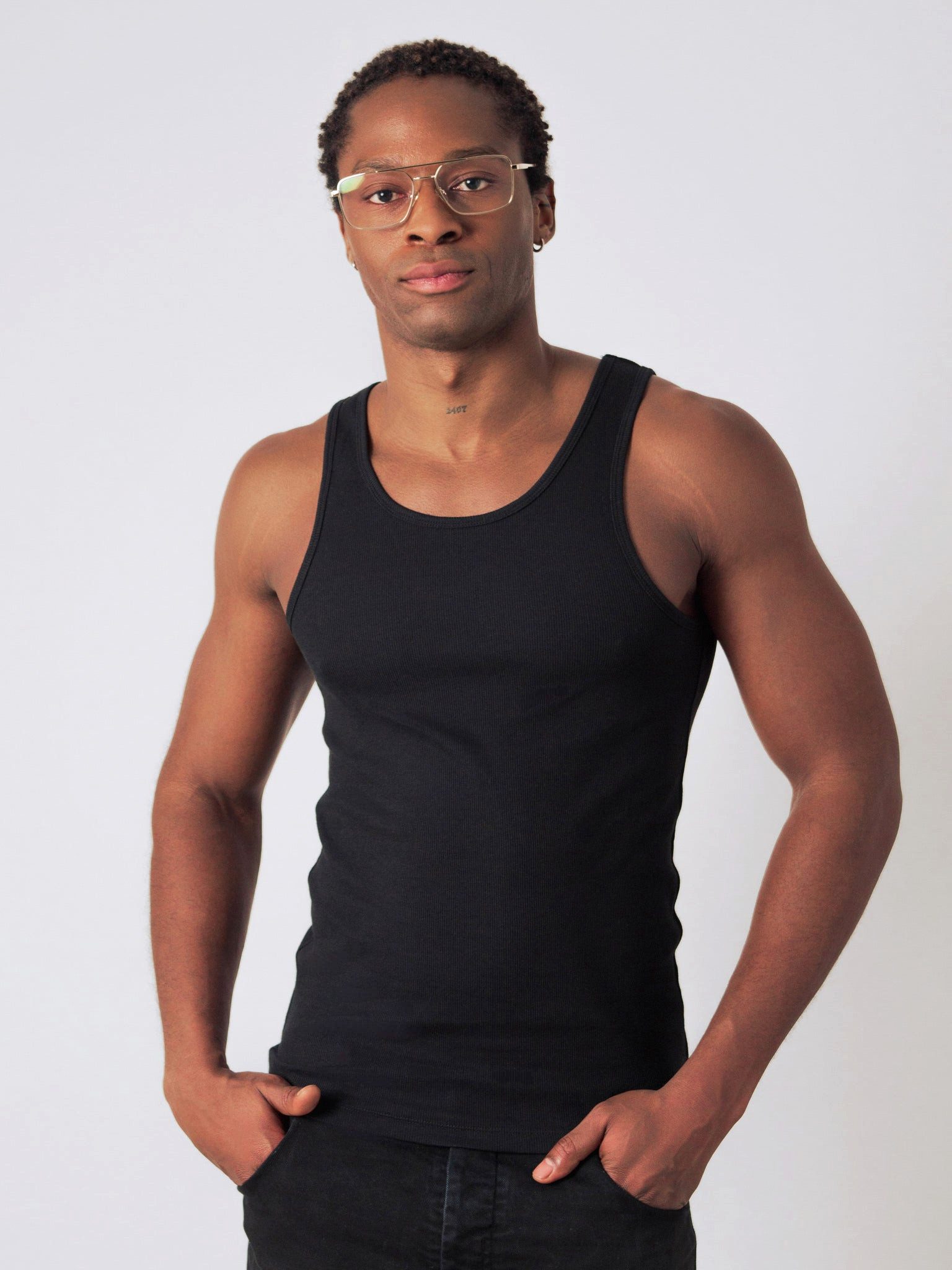 HONEST BASICS Tanktop Geripptes Tank-Top aus Bio- und recycelter Baumwolle