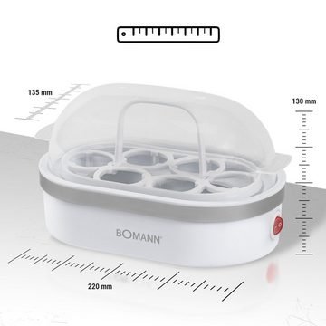 BOMANN Eierkocher EK 5022 CB, Eierkocher mit Summer für bis zu 6 Eiern, 400W