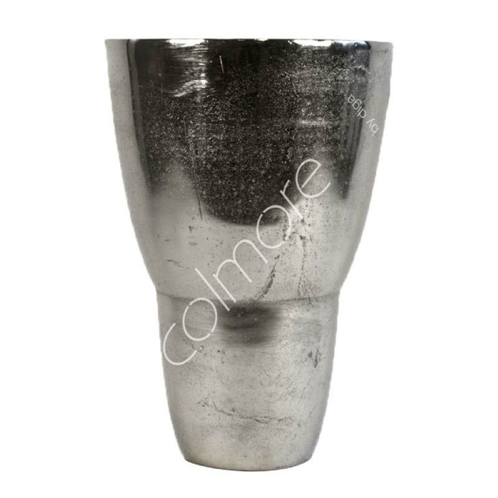 Dekovase Vase Bodenvase Silber Metall Modern Tisch Deko 39 cm Colmore
