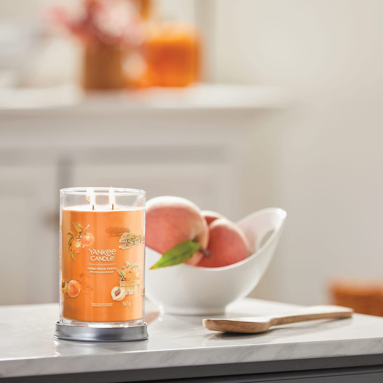 Yankee Candle Duftkerze Yankee Candle Duftkerze Fresh Peach XL Glas 567g günstig online kaufen