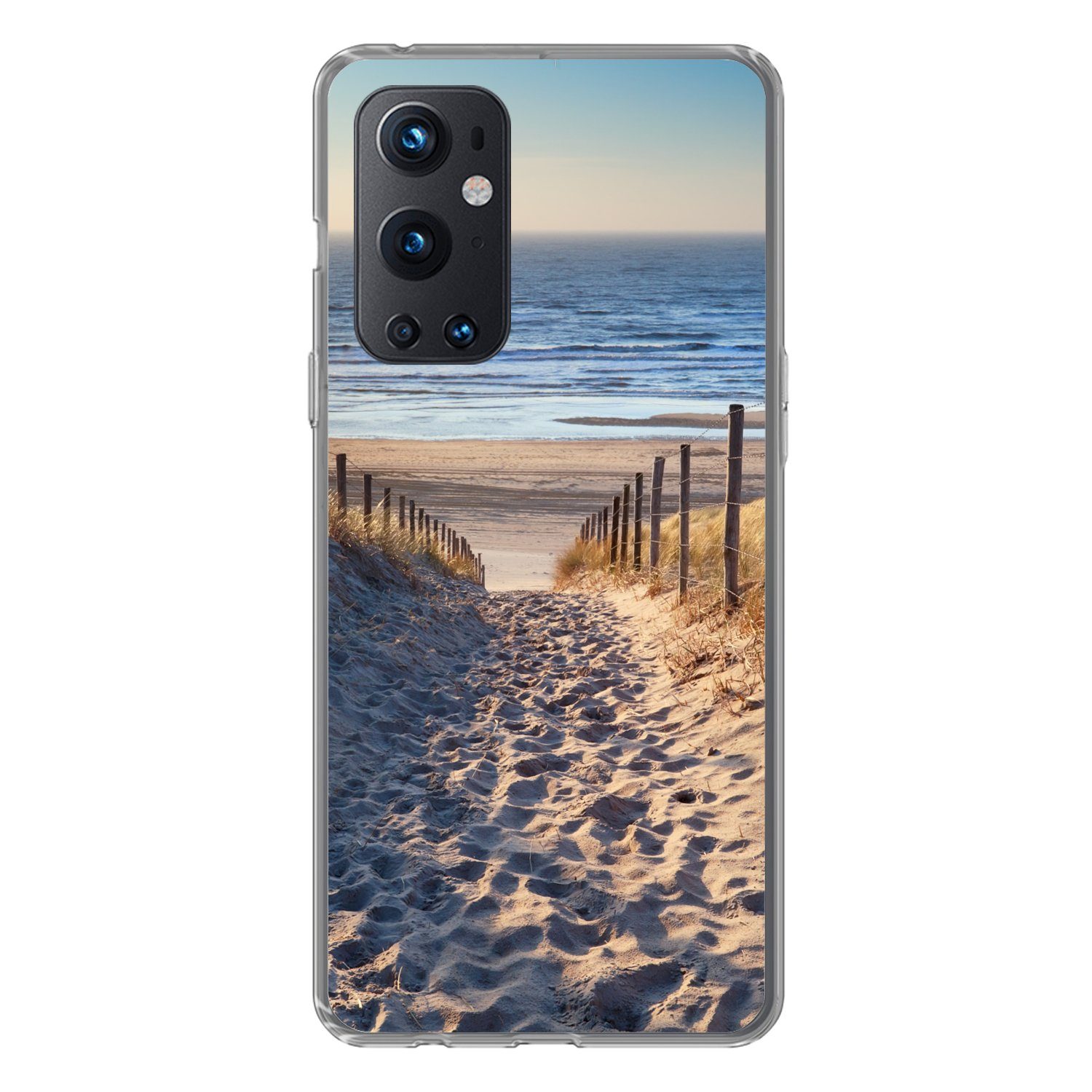 MuchoWow Handyhülle für OnePlus 9 Pro Strand - Meer - Niederlande - Dünen - Sonne, Phone Case, Silikon, Schutzhülle Dünn